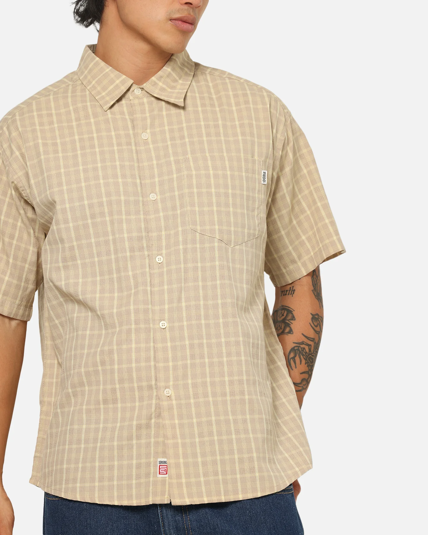 S Double Hill Button Up Shirt Putty - Image 6
