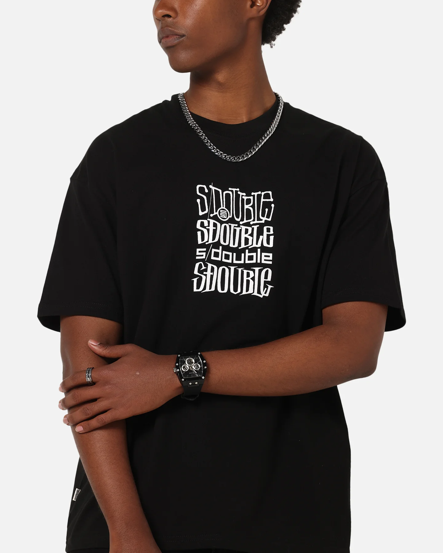 S Double Logofest T-Shirt Black - Image 8