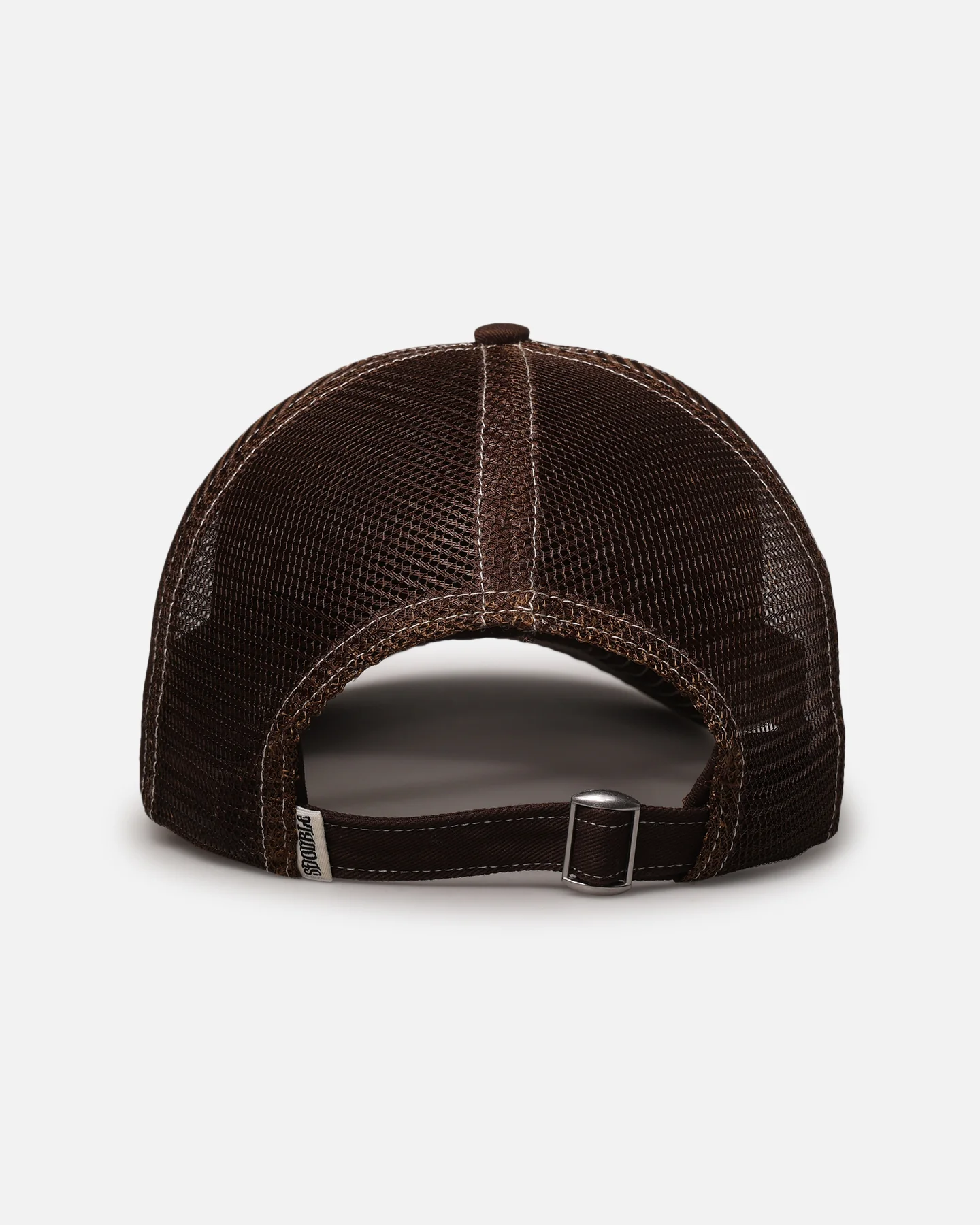 S Double Mid-Block Curved Peak Trucker Strapback Natural - Image 2