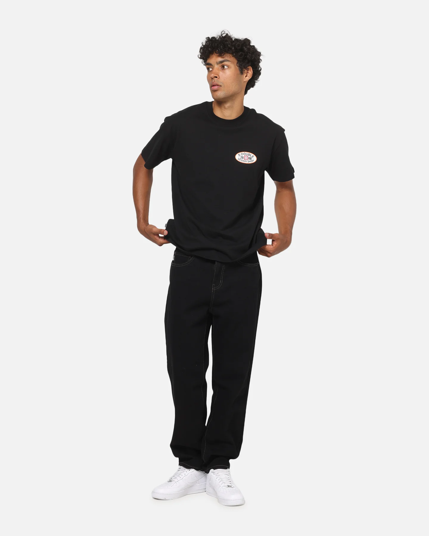 S Double Oval T-Shirt Black - Image 4