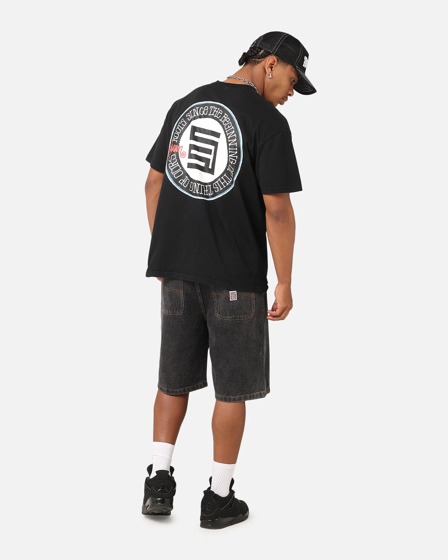 S Double Roots Dot T-Shirt Washed Black - Image 4