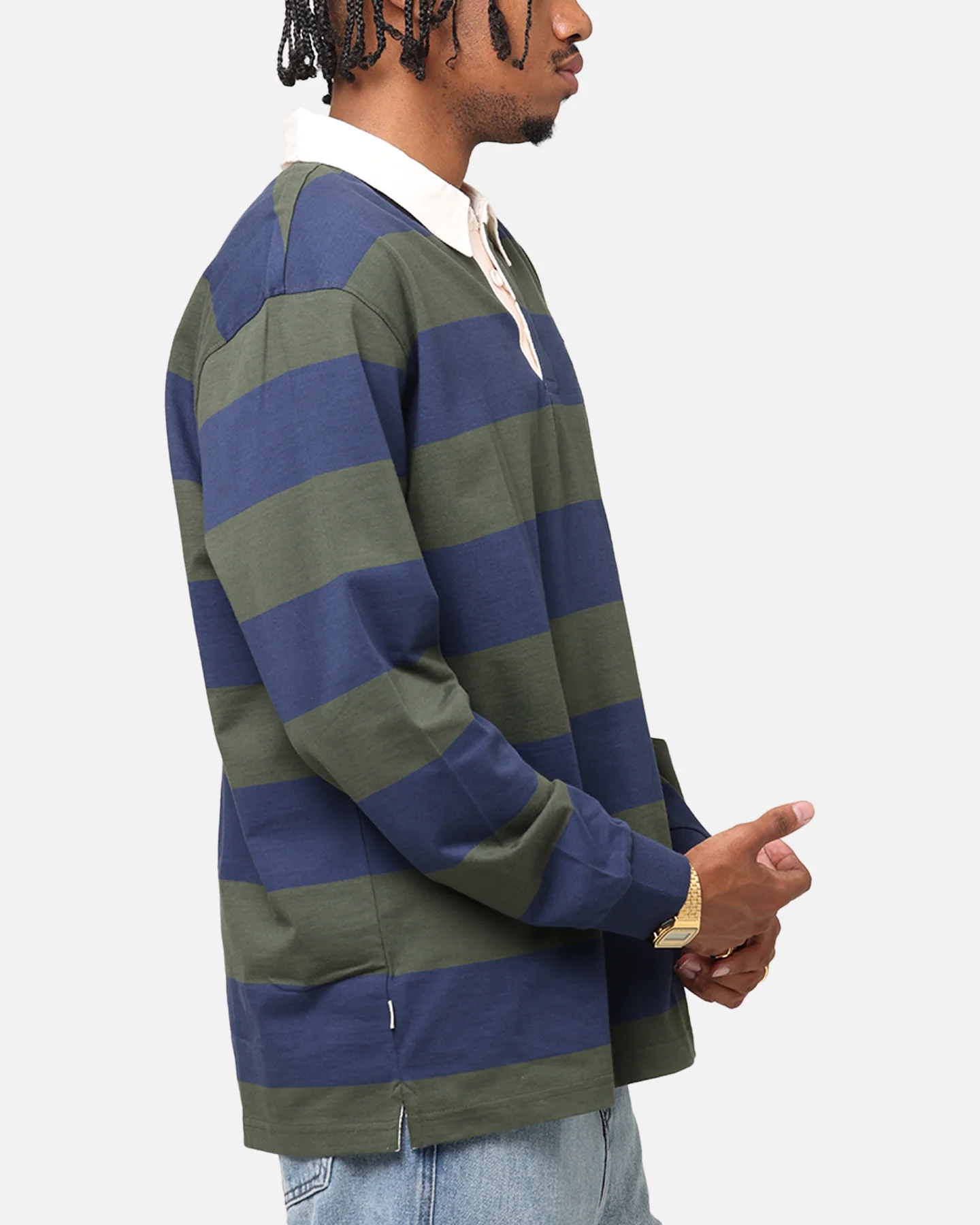S Double Rugby Jersey Navy - Image 4