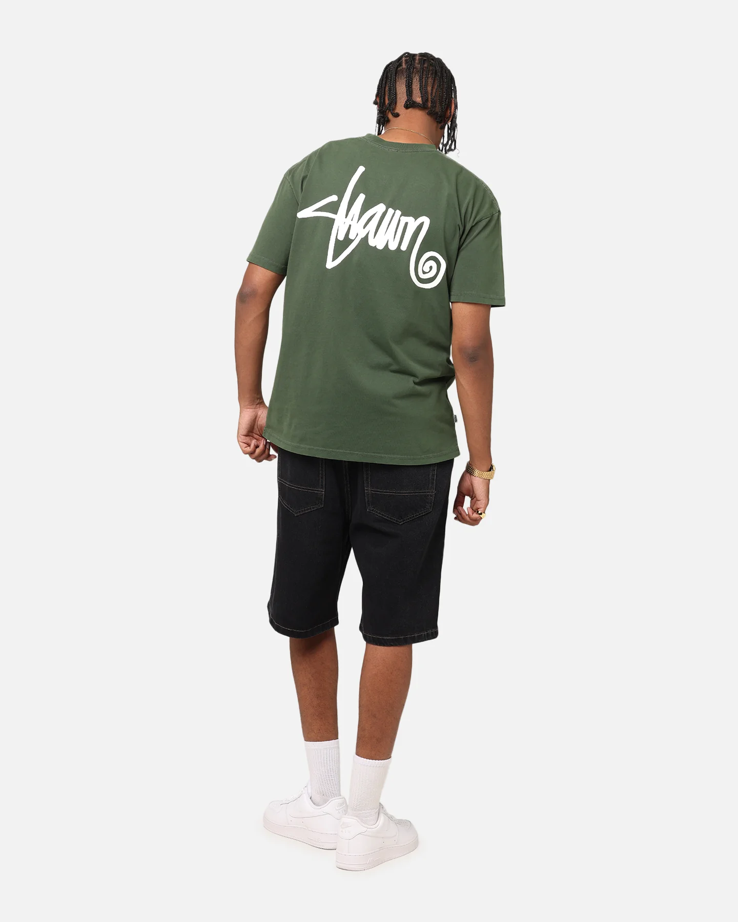 S Double Shawn Script T-Shirt Forest - Image 3