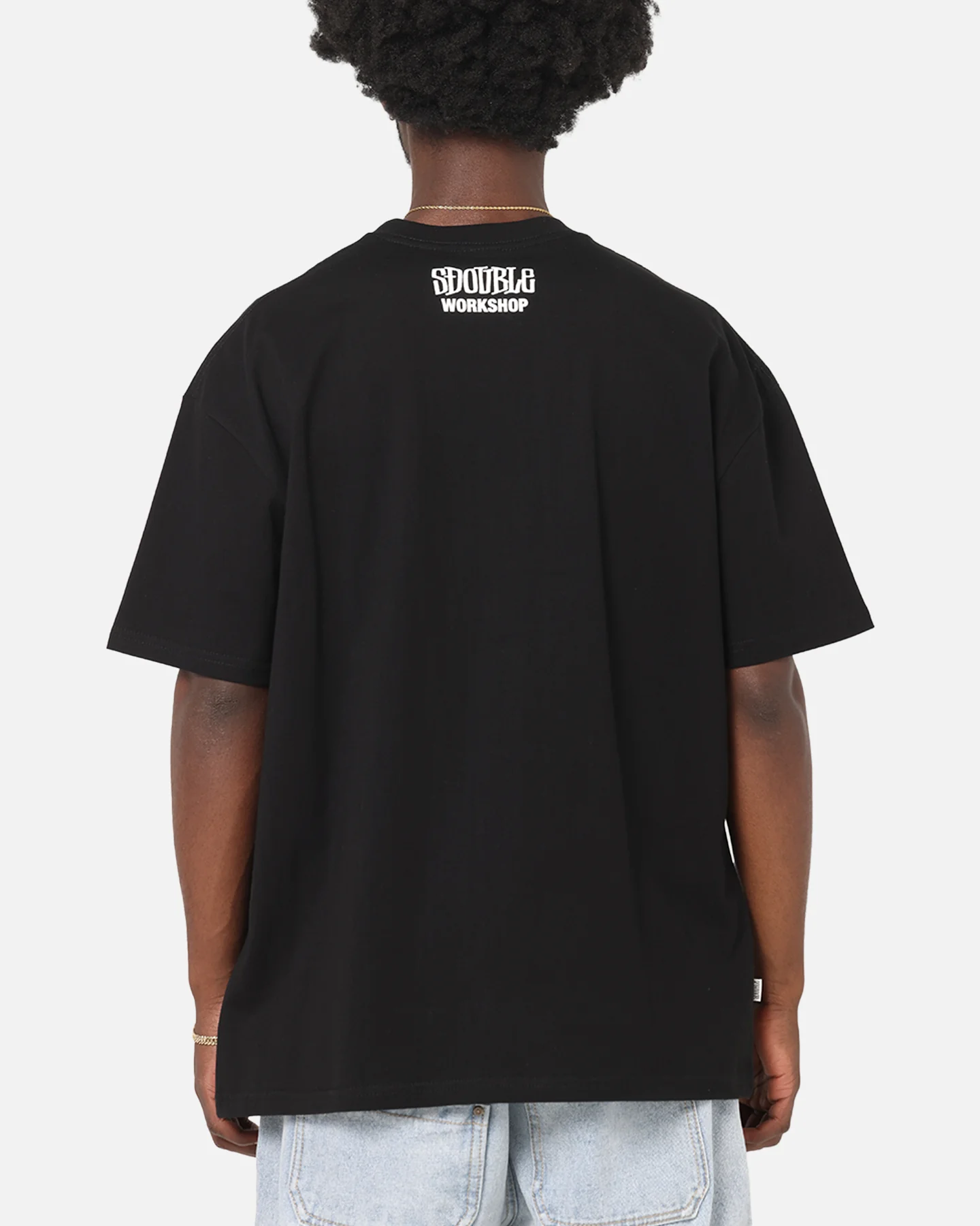 S Double Small Stock T-Shirt Black - Image 3