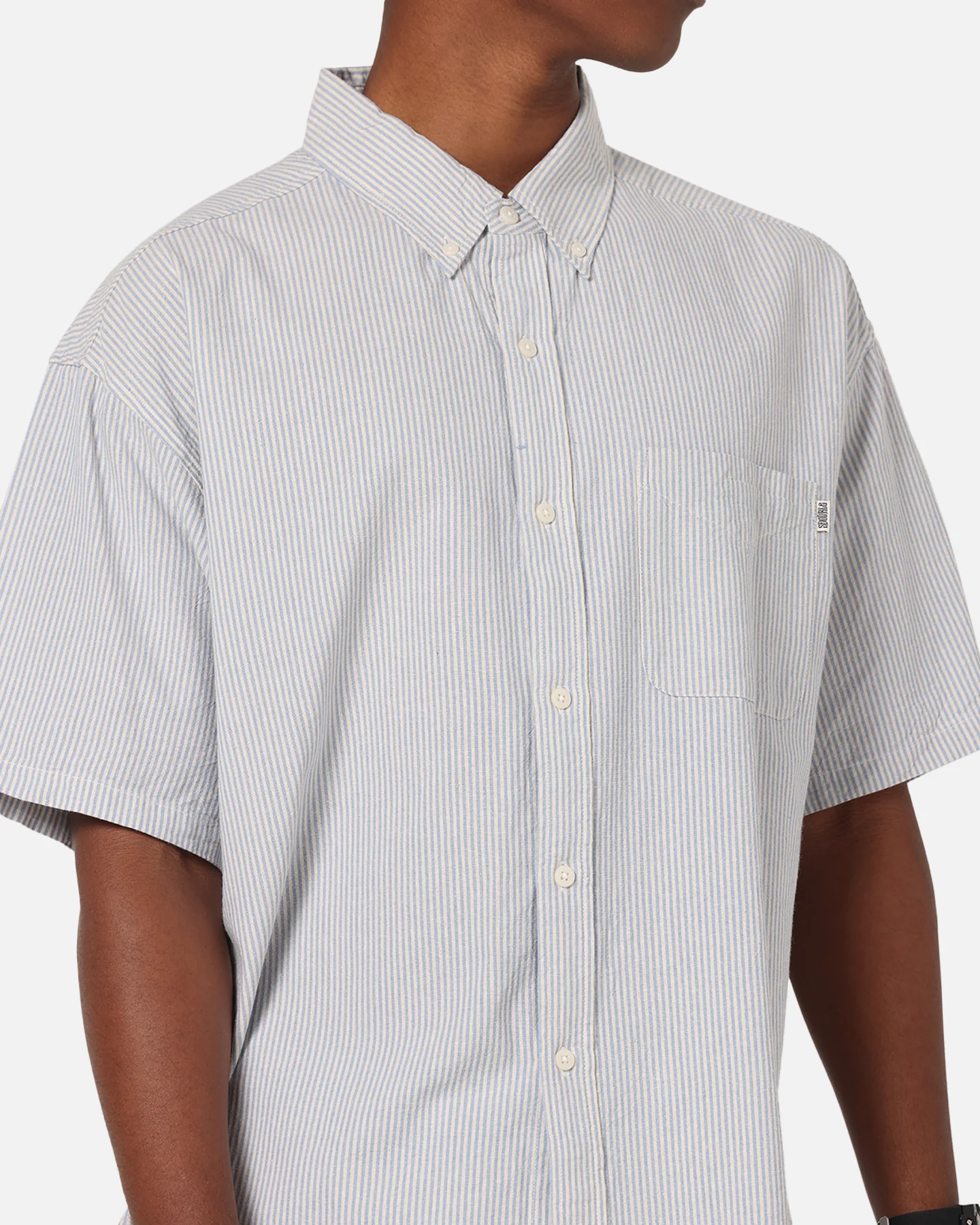 S Double Stripe Button UP Shirt Striped - Image 6