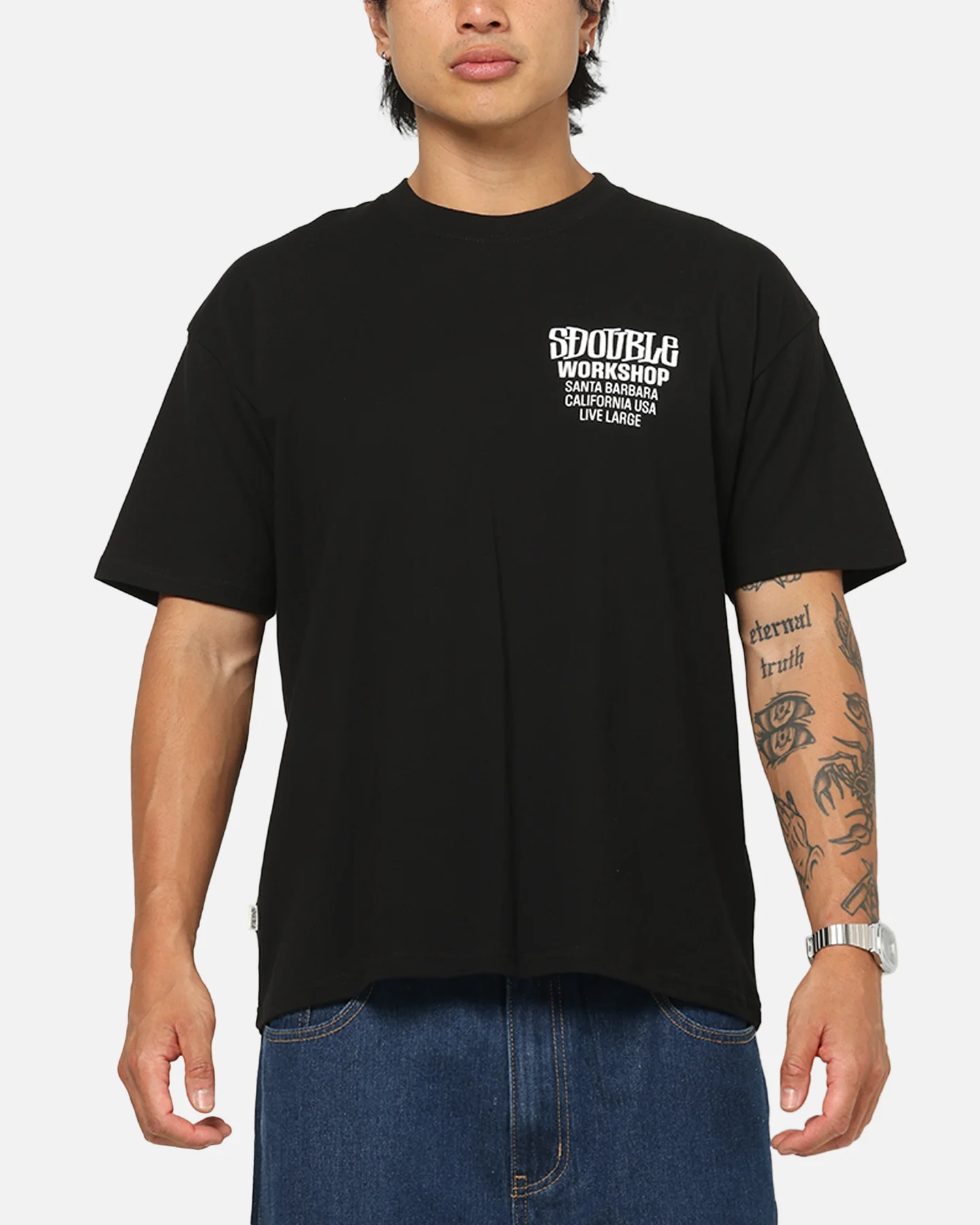 S Double Workshop T-Shirt Black - Image 2