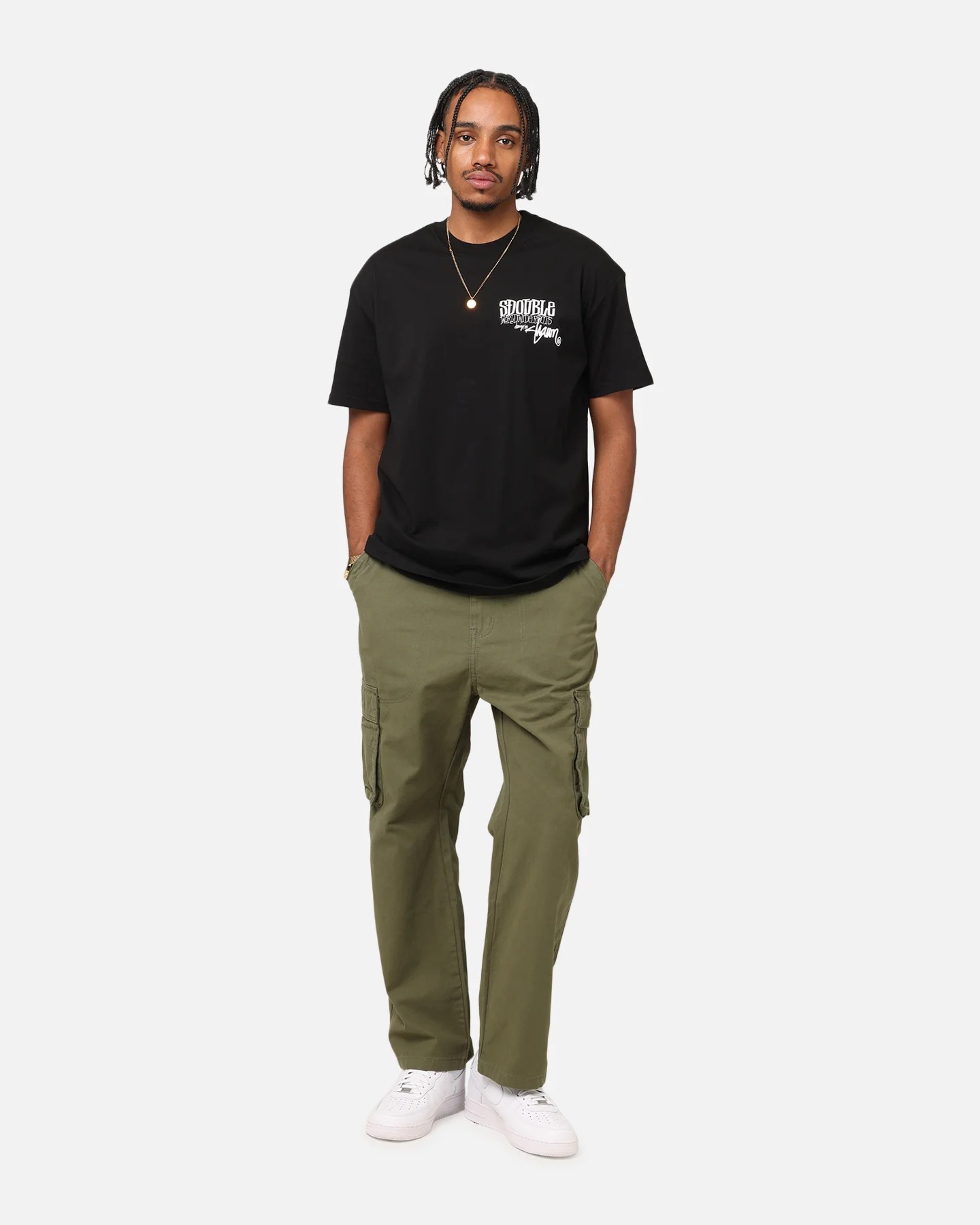 S Double World Wide Roots T-Shirt Black - Image 4