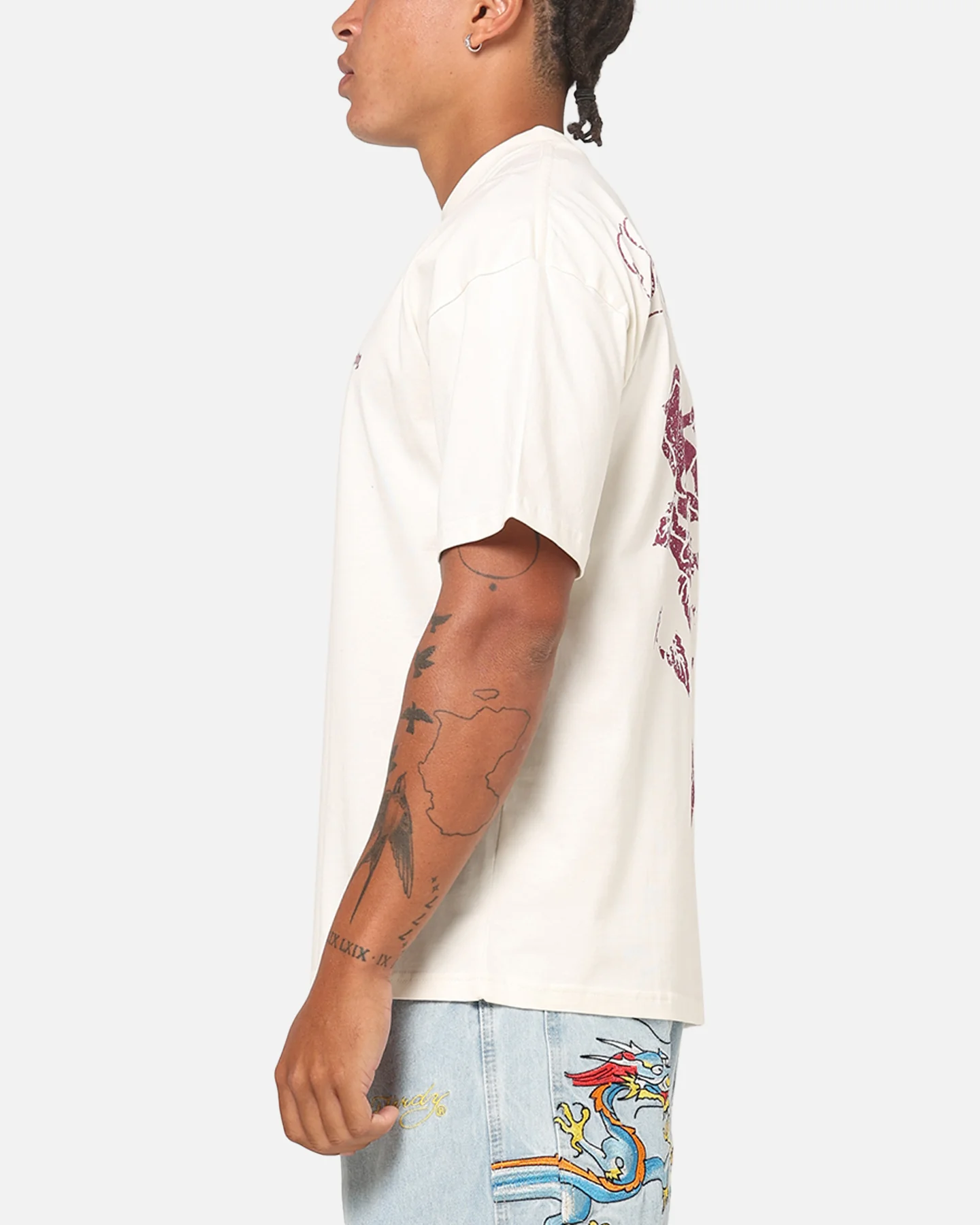 Ed Hardy Sacred Heart T-Shirt Off White - Image 6