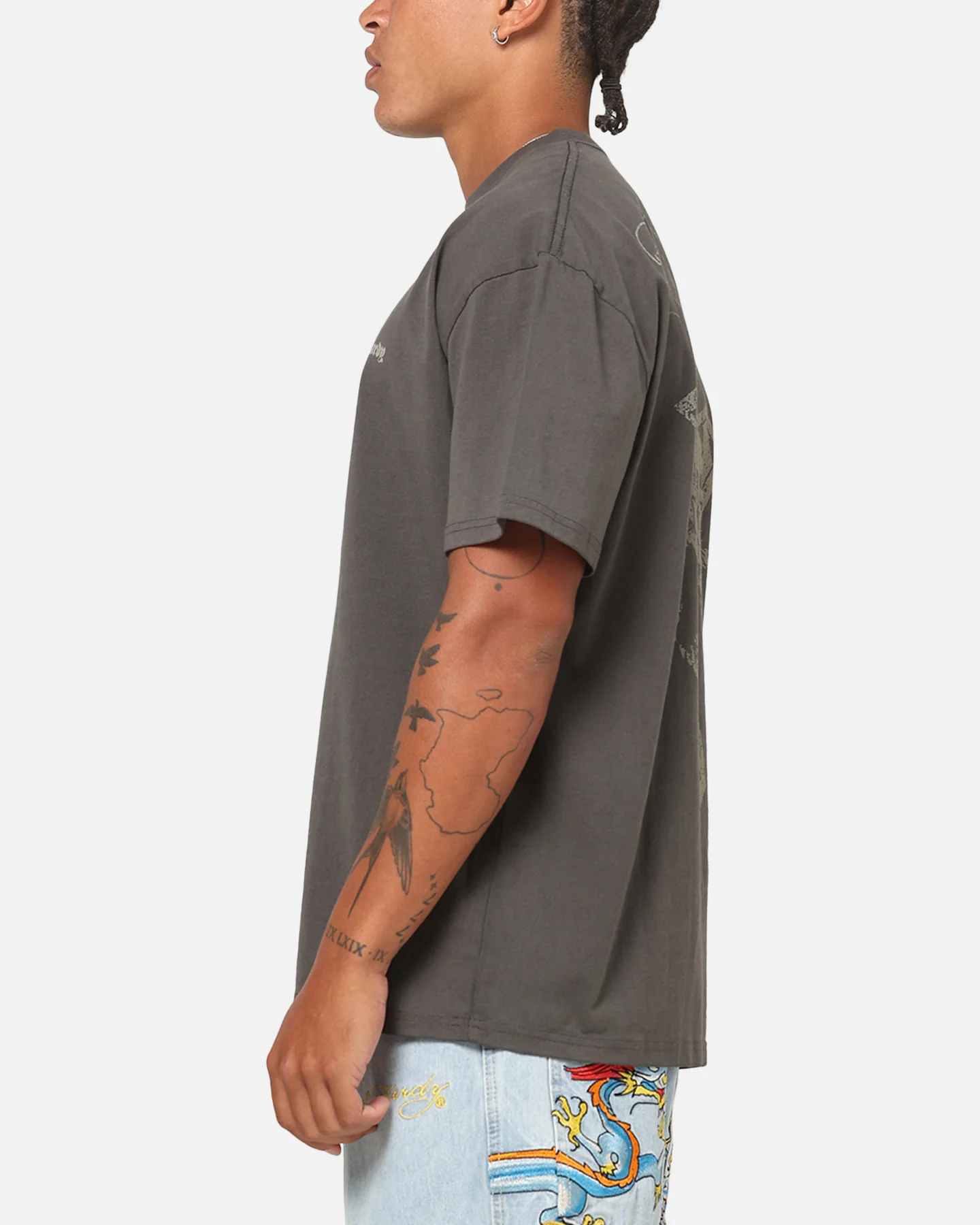 Ed Hardy Sacred Heart T-Shirt Black Wash - Image 6