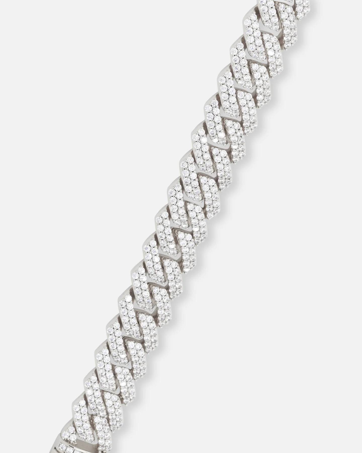 Saint Morta 14mm Interlink Bracelet Iced White Gold - Image 3