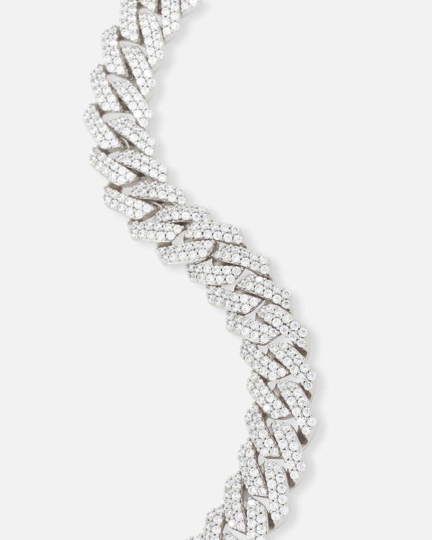 Saint Morta 14mm Interlink Bracelet Iced White Gold - Image 7