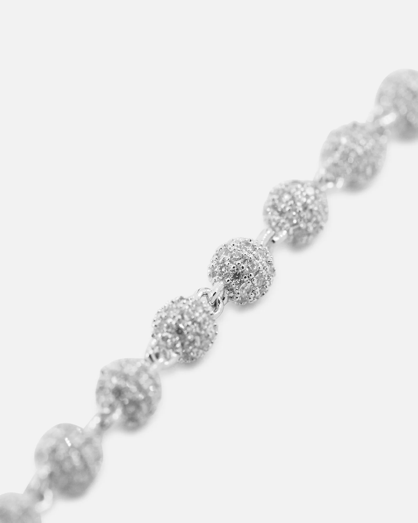 Saint Morta 4mm Iced Ball Chain White Gold - Image 4