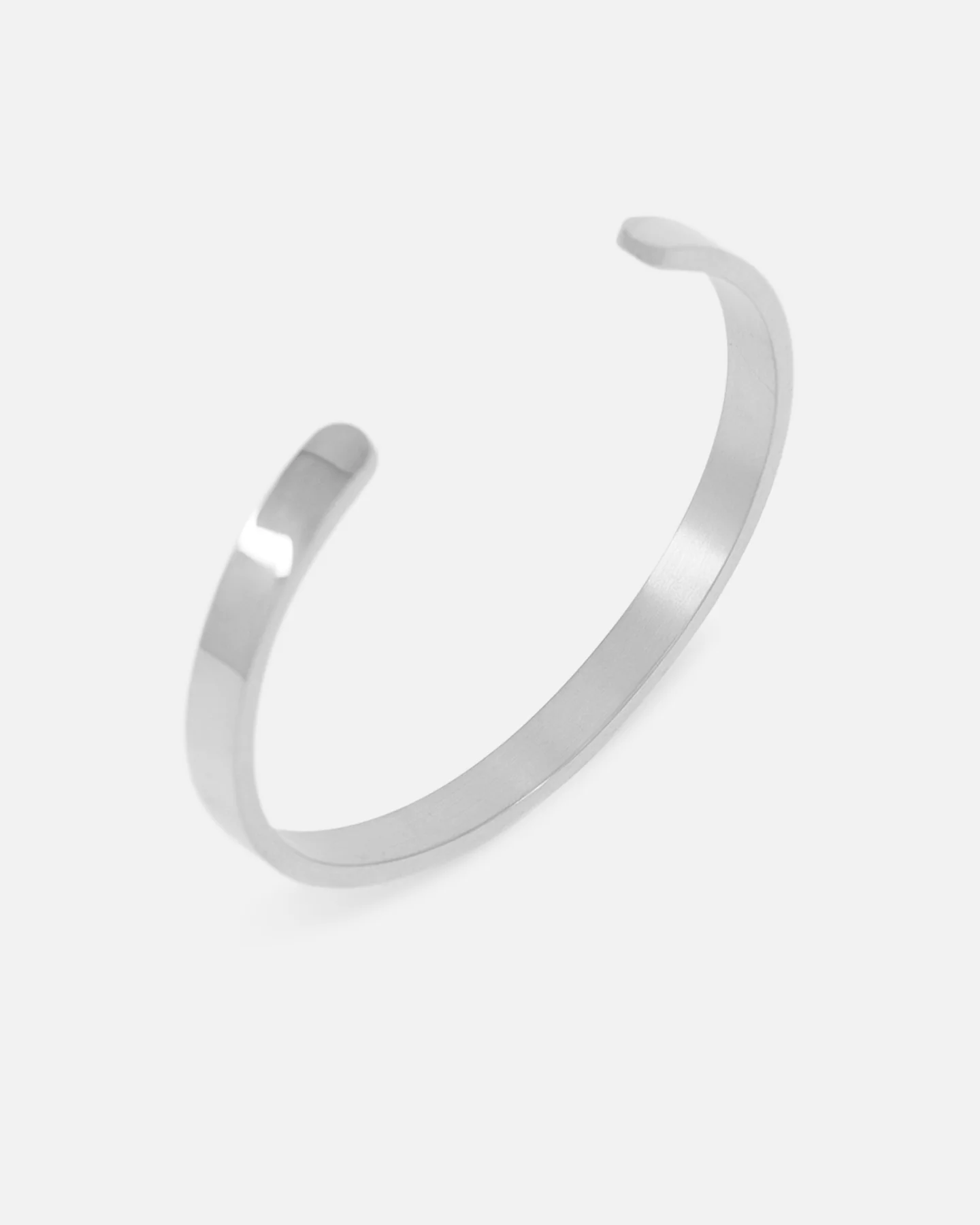 Saint Morta 6mm Adjustable Open Cuff Bracelet White Gold - Image 3