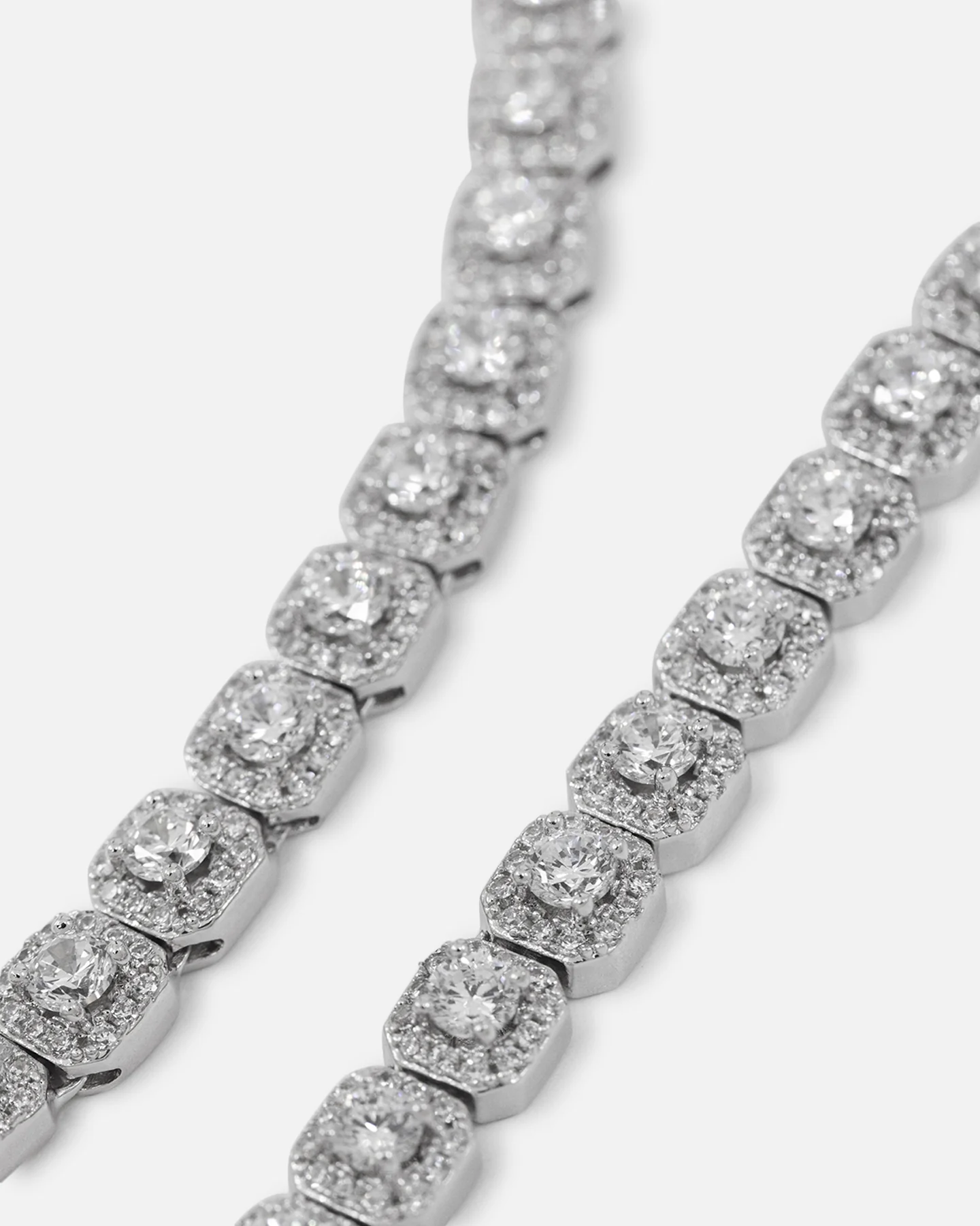 Saint Morta 6mm Iced Tennis Cross Chain White Gold - Image 4