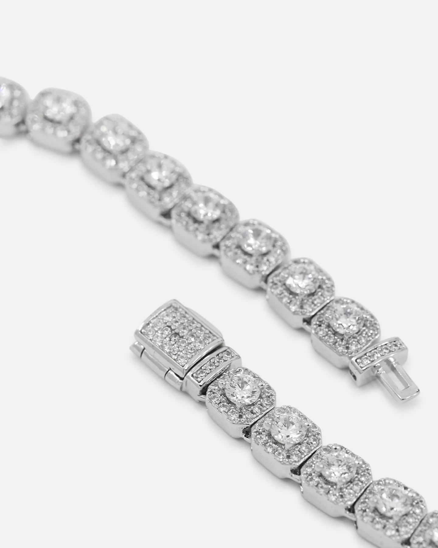 Saint Morta 6mm Iced Tennis Cross Chain White Gold - Image 5