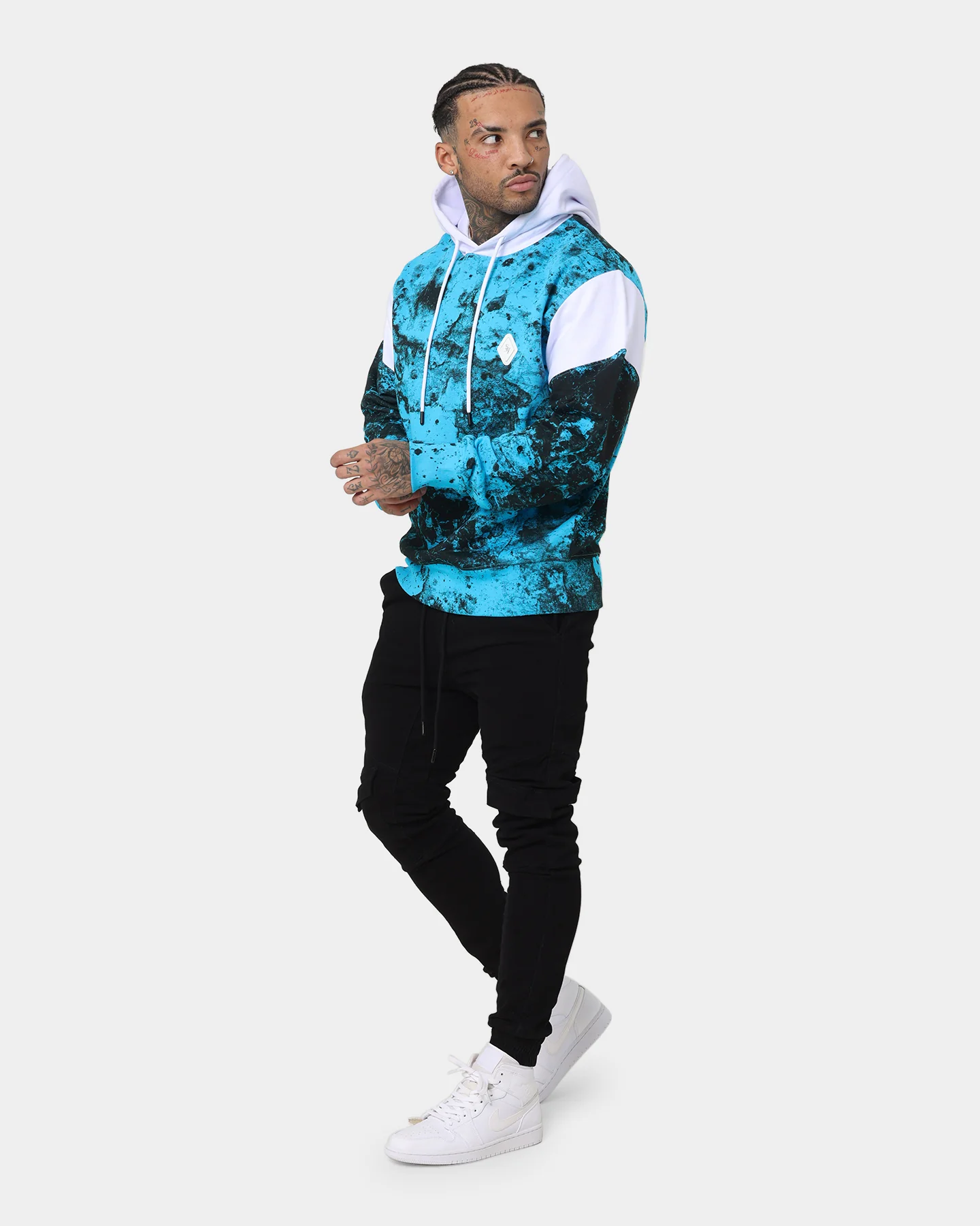 Saint Morta Acid Hoodie Cyan/White/Black - Image 2