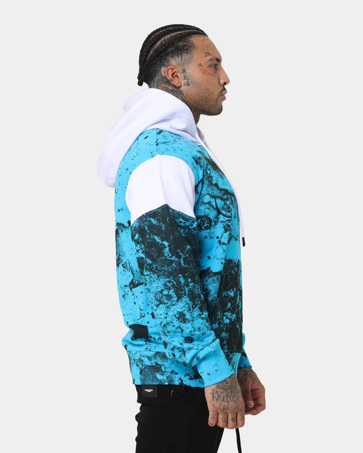 Saint Morta Acid Hoodie Cyan/White/Black - Image 5