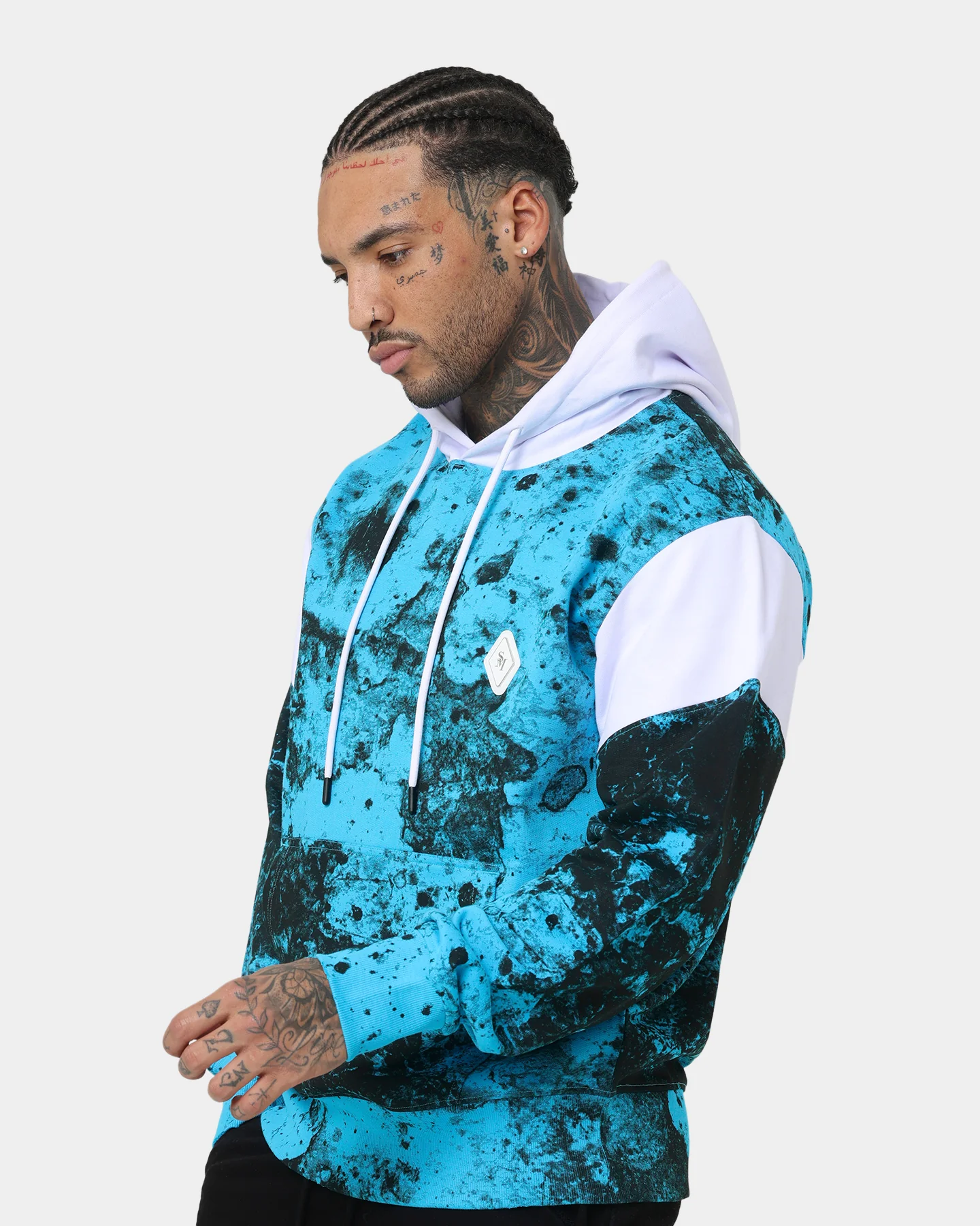 Saint Morta Acid Hoodie Cyan/White/Black - Image 6