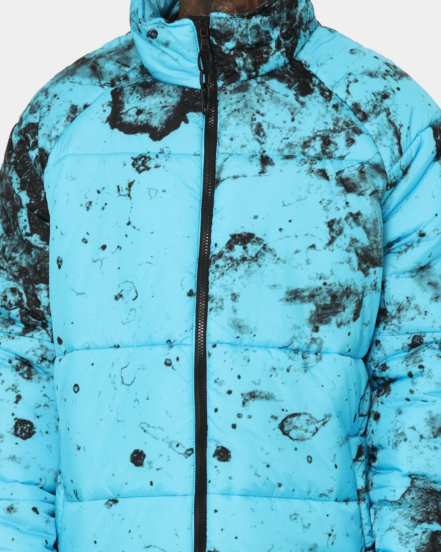 Saint Morta Acid Puffer Jacket Cyan/Black - Image 3
