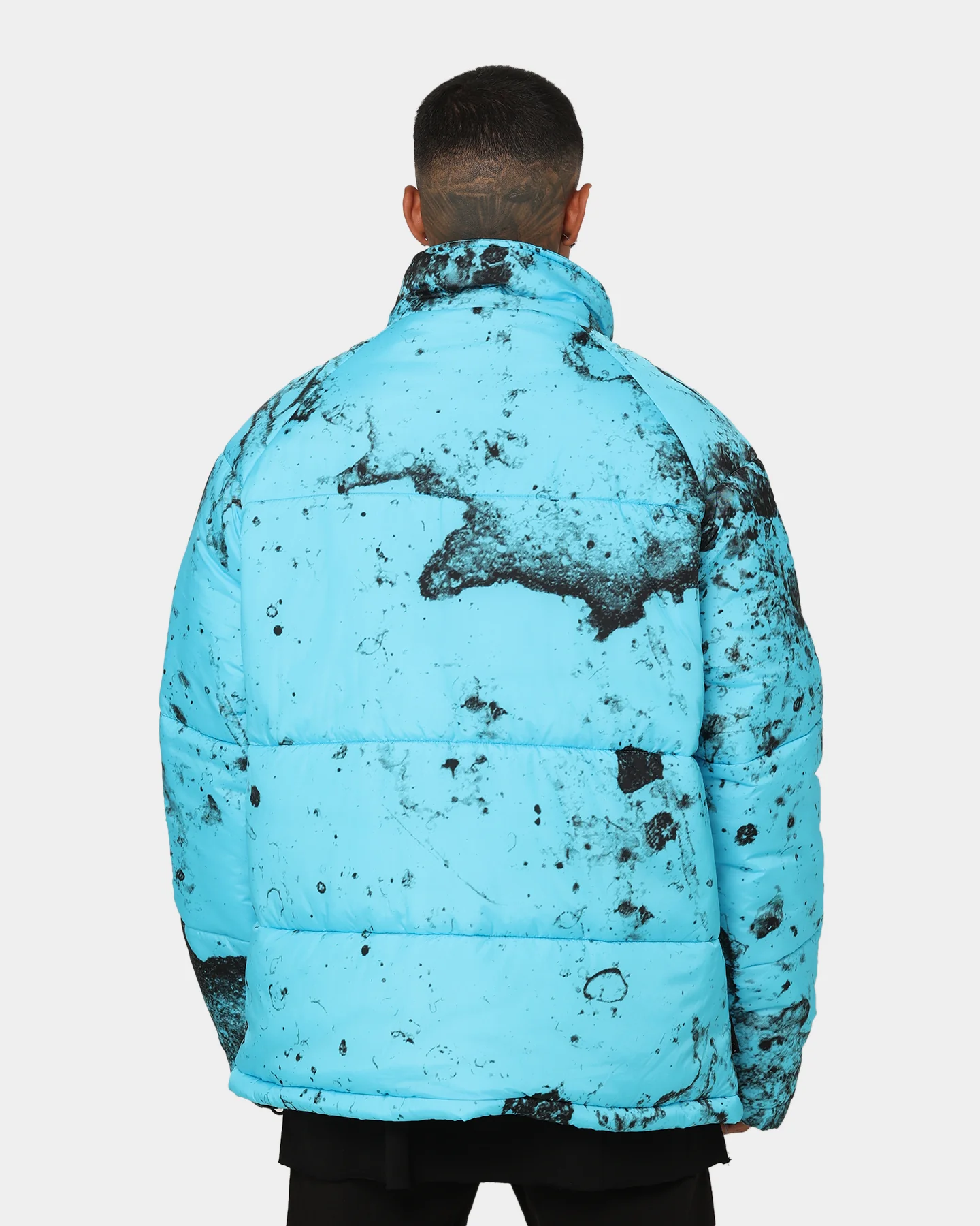 Saint Morta Acid Puffer Jacket Cyan/Black - Image 4
