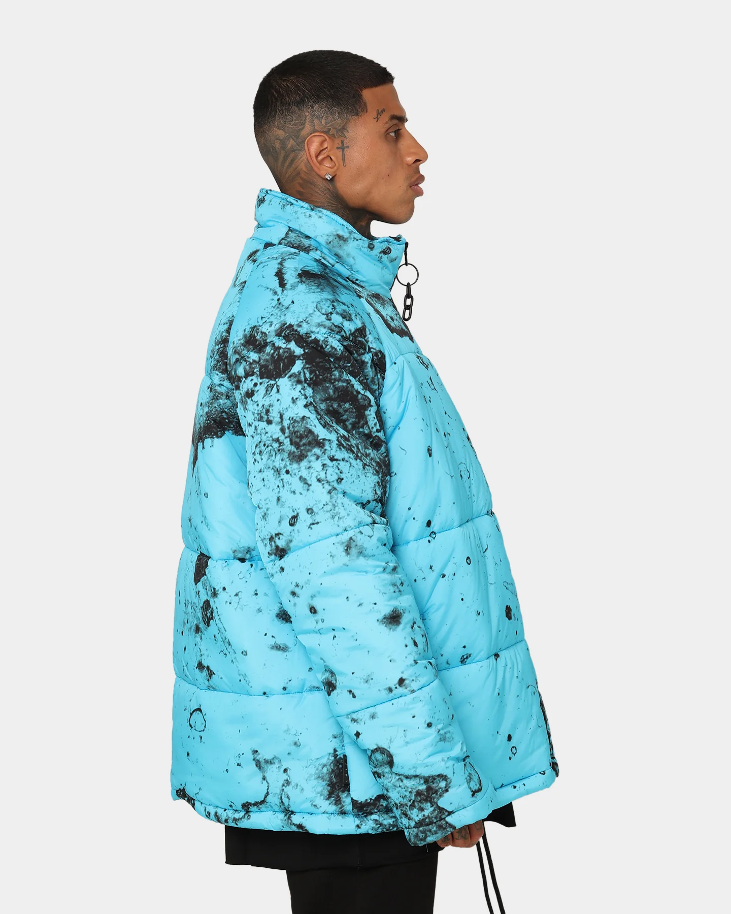 Saint Morta Acid Puffer Jacket Cyan/Black - Image 5