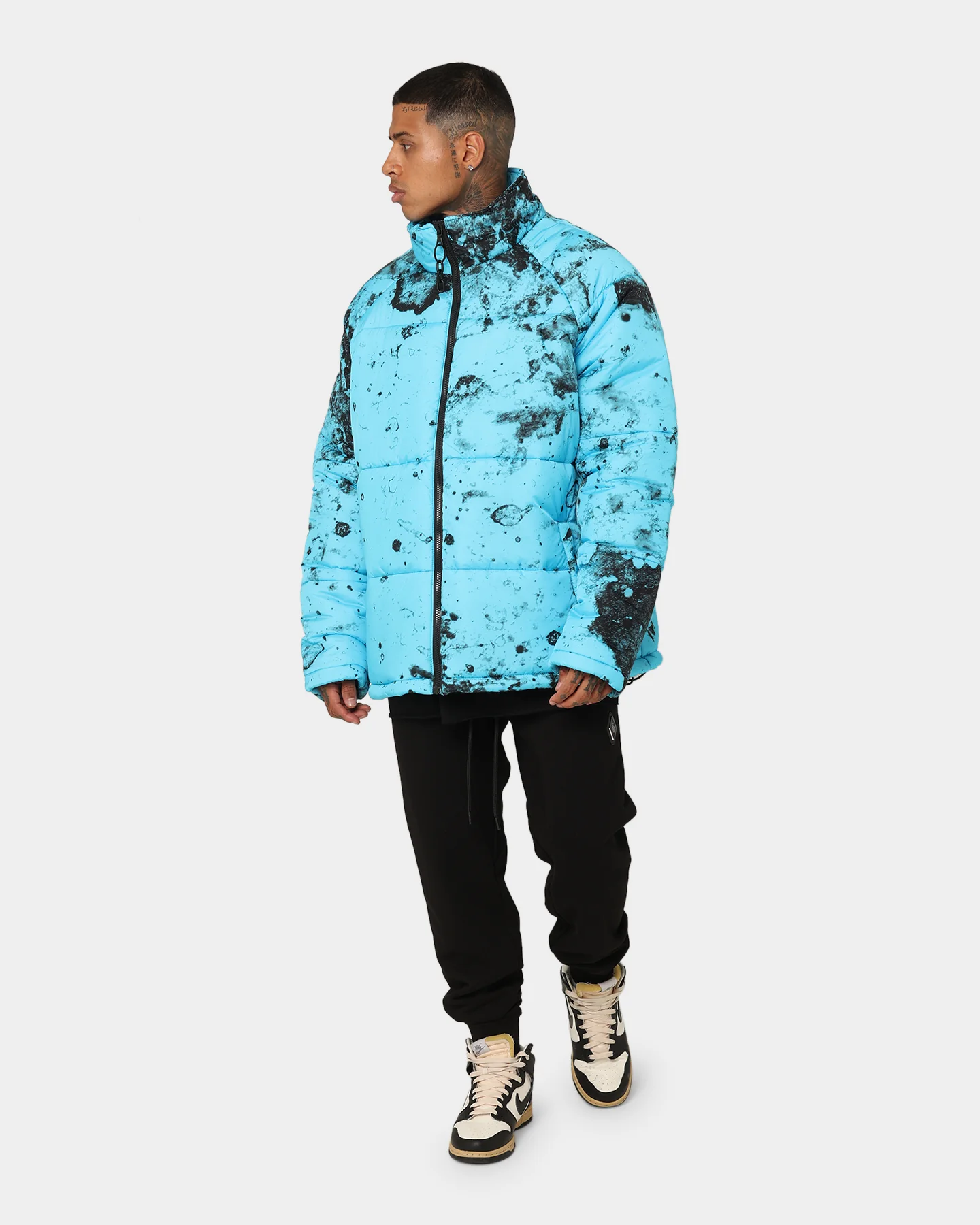 Saint Morta Acid Puffer Jacket Cyan/Black - Image 7