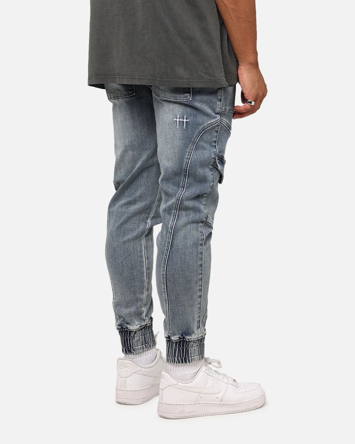 Saint Morta Aera Denim Joggers Dirty Denim - Image 5