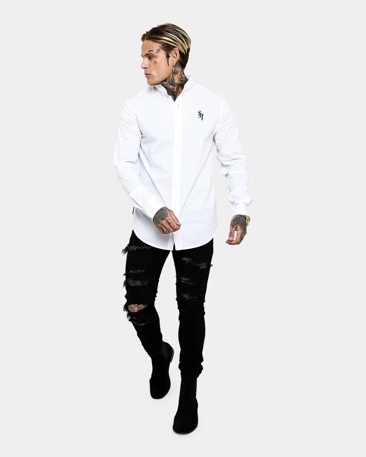 Saint Morta Alpha Horoma Slim Fit Shirt White - Image 3