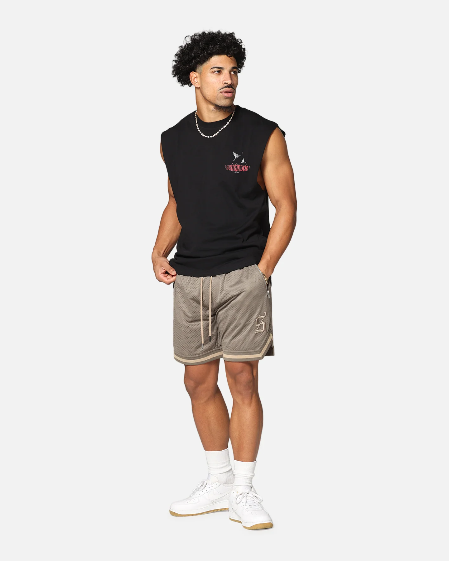 Saint Morta Amorfati Oversized Muscle T-Shirt Black - Image 4