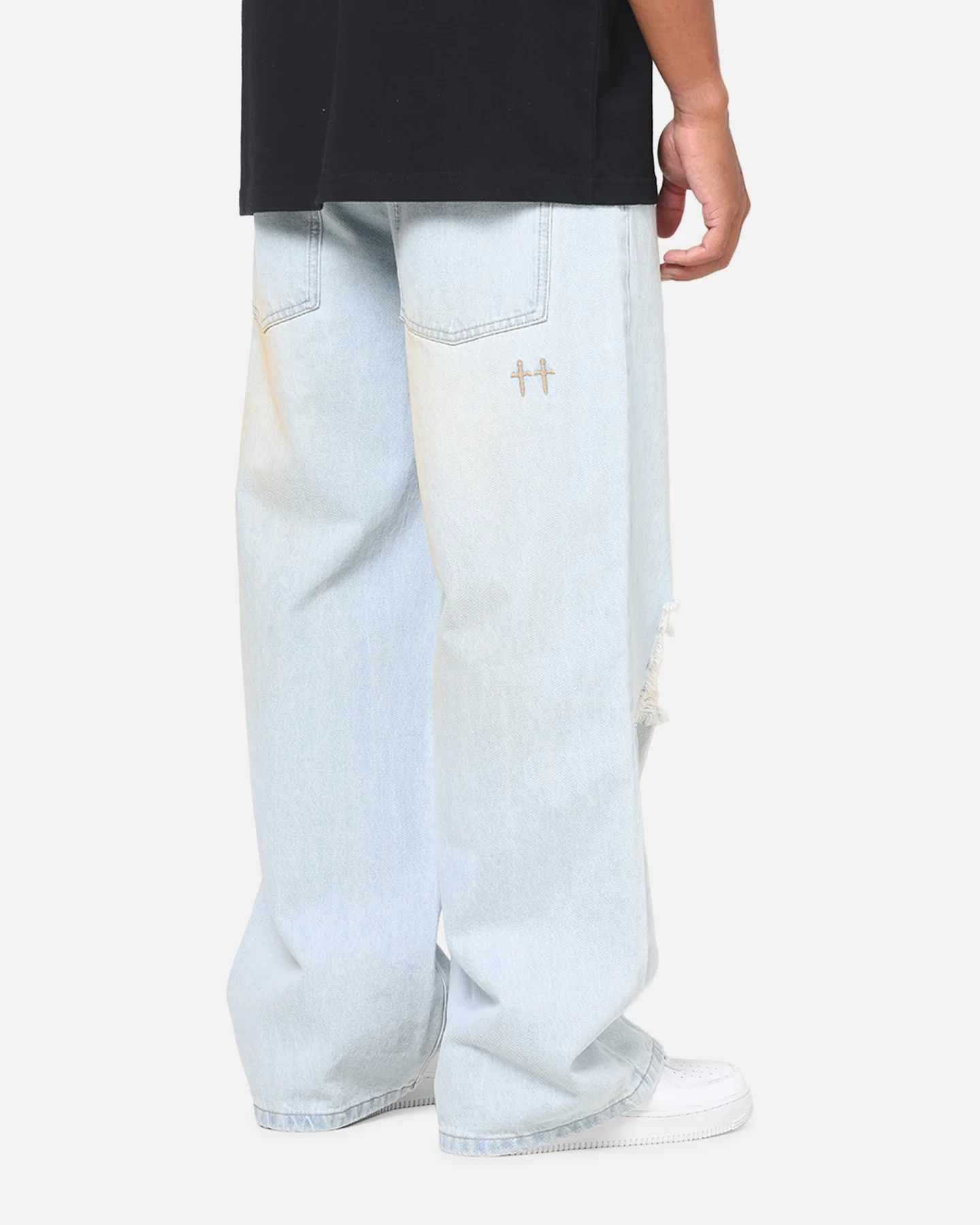 Saint Morta Amplus Distressed Jeans Light Dirty Denim - Image 5