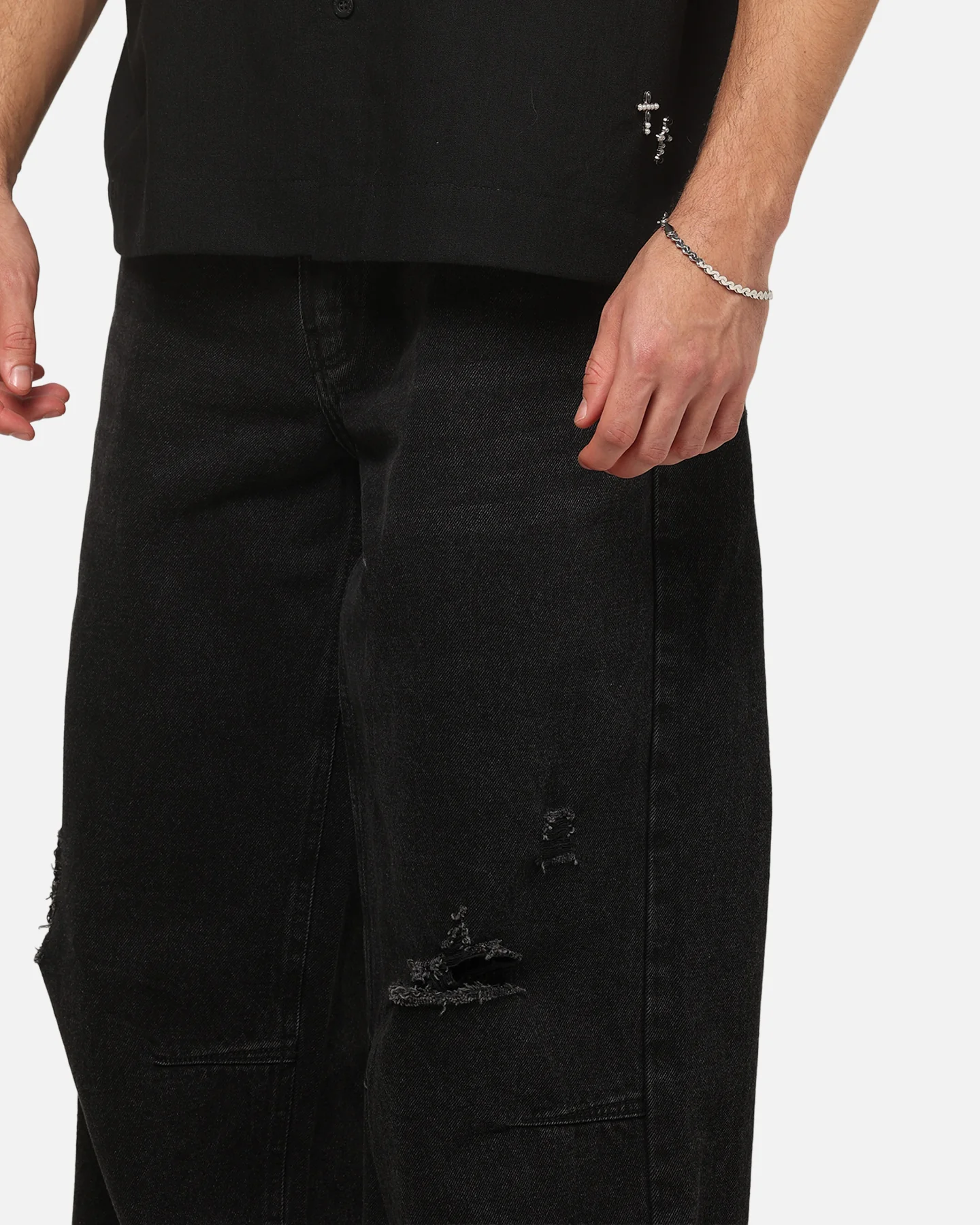 Saint Morta Amplus Divinity Jeans Worn Black - Image 3