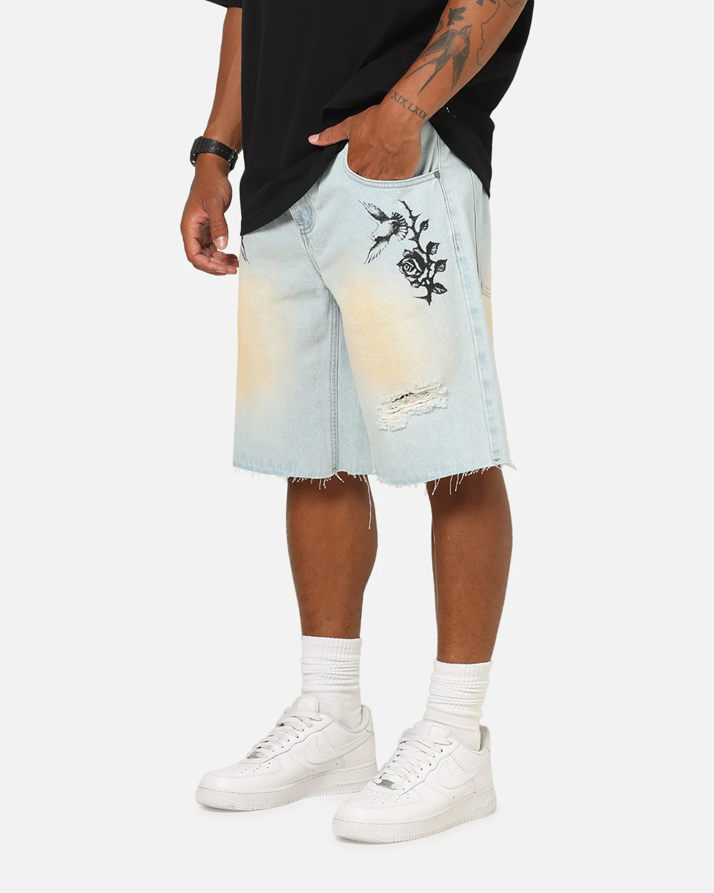 Saint Morta Amplus Holy Ghost Jorts Light Dirty Denim