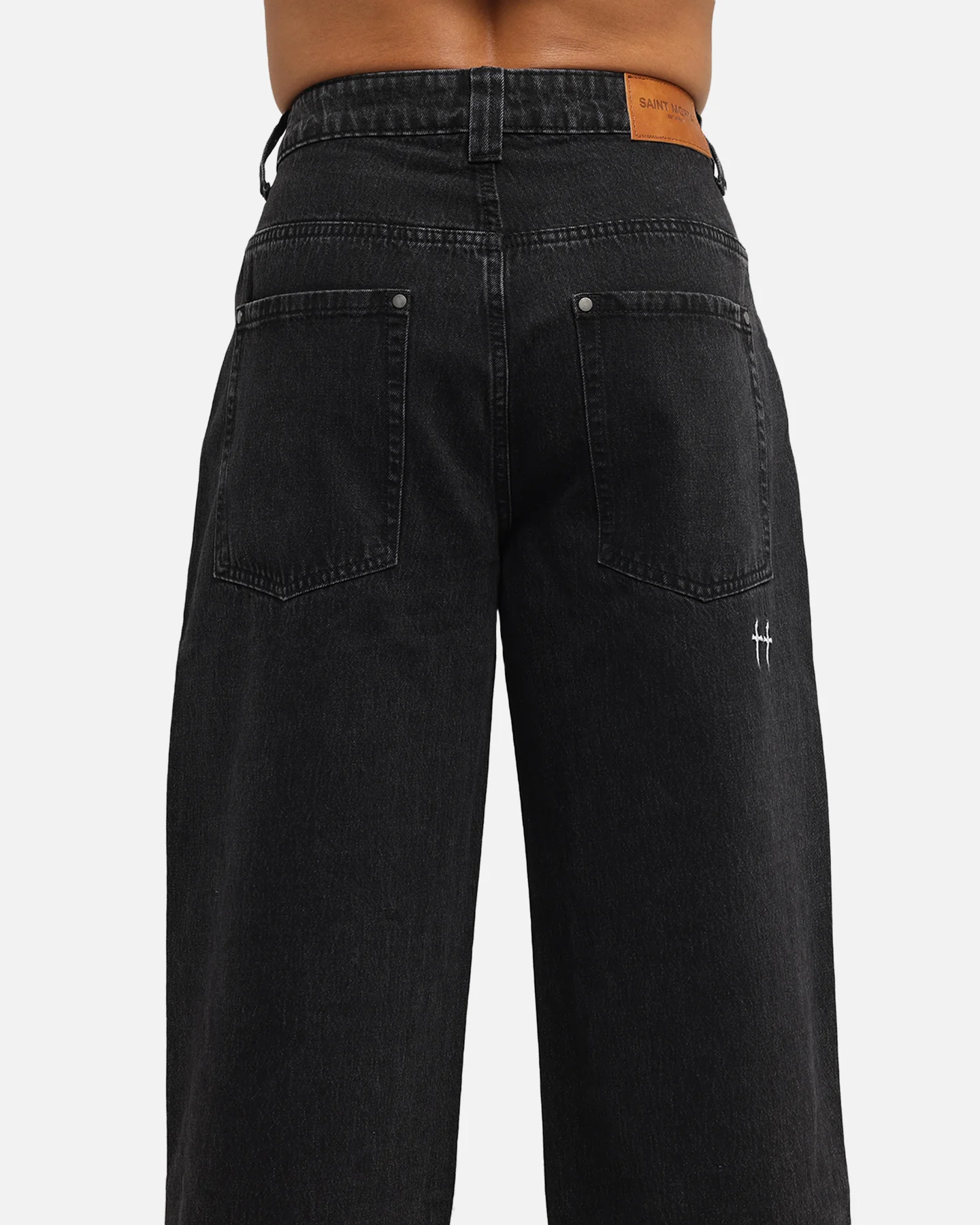 Saint Morta Amplus Tribal Rhinestone Jeans Black Shadow - Image 8
