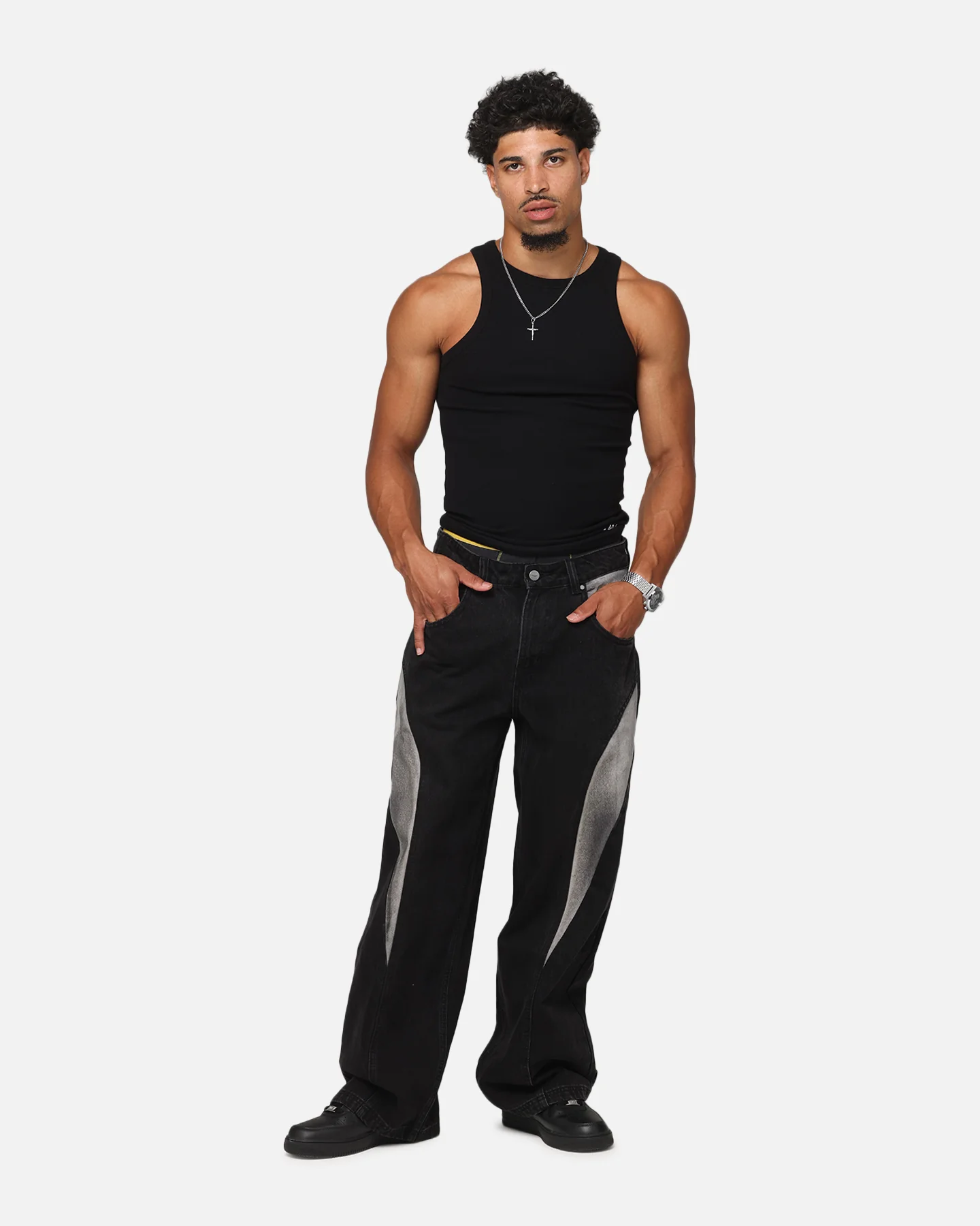 Saint Morta Amplus Workwear Jeans Black/Grey - Image 2