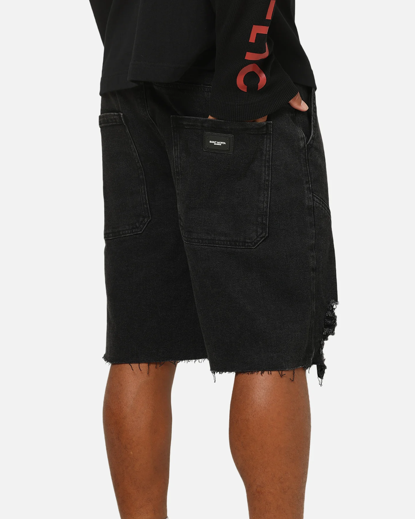 Saint Morta Annex Baggy Jorts Black Shadow - Image 4