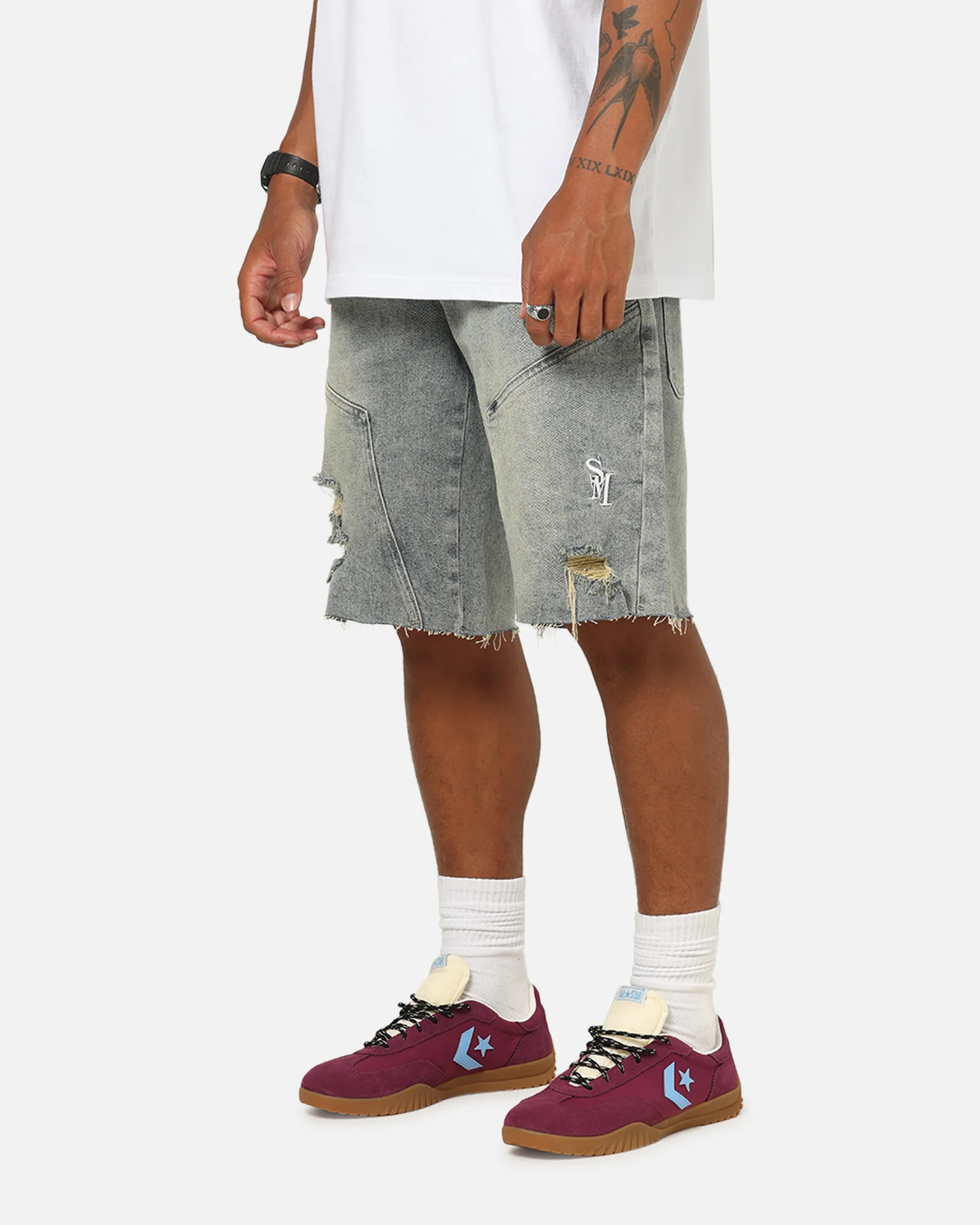 Saint Morta Annex Baggy Jorts Dirty Denim - Image 6