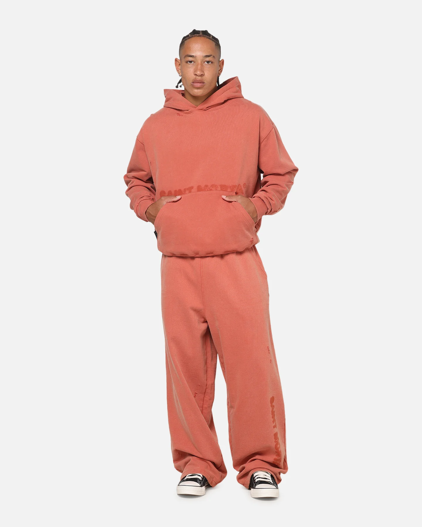 Saint Morta Apocalypse Baggy Sweatpants Washed Burnt Orange - Image 2