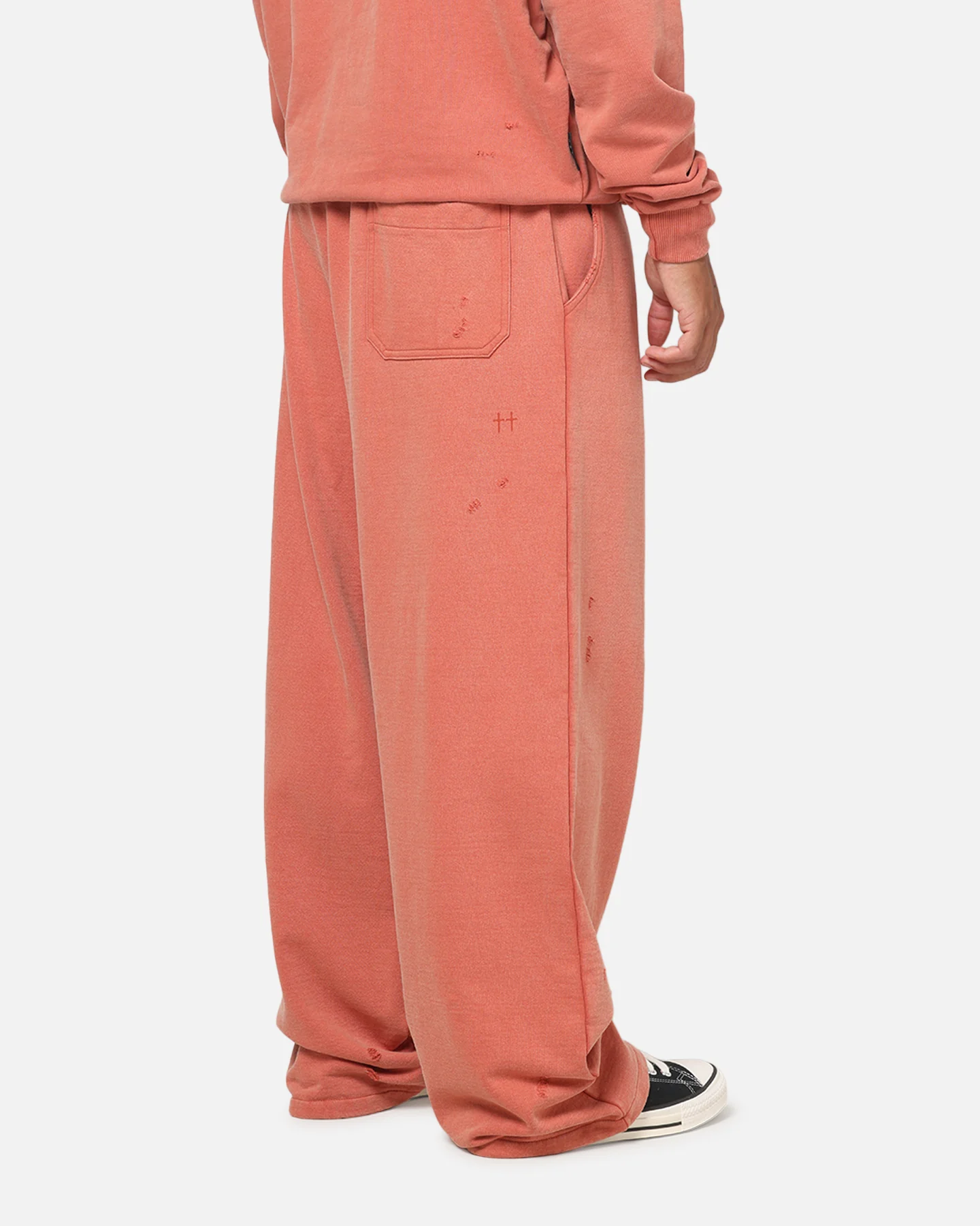 Saint Morta Apocalypse Baggy Sweatpants Washed Burnt Orange - Image 6