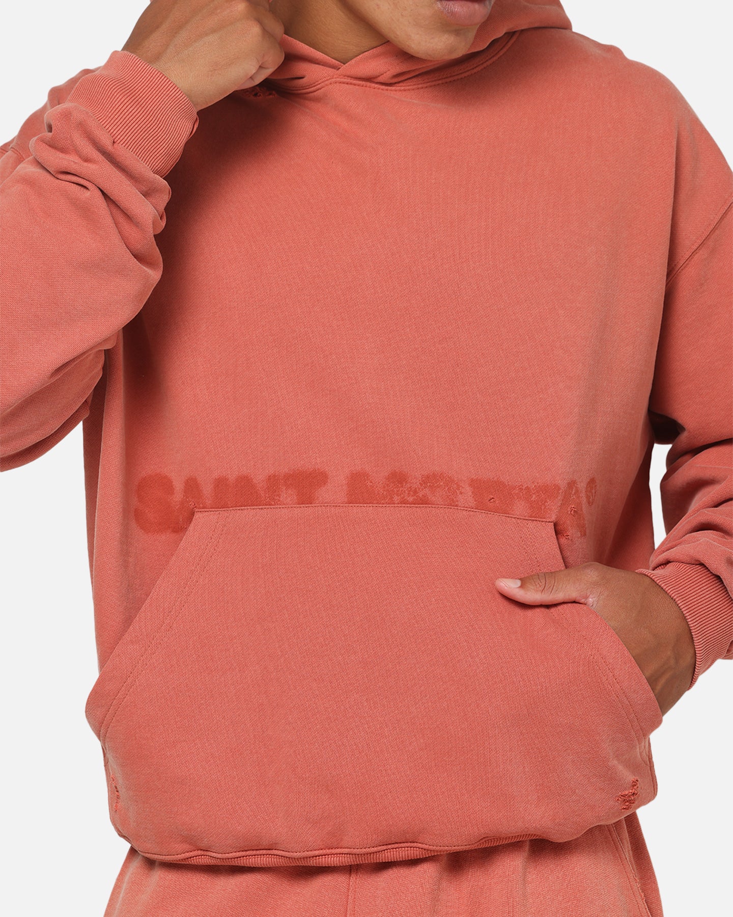 Saint Morta Apocalypse Boxy Hoodie Washed Burnt Orange - Image 6