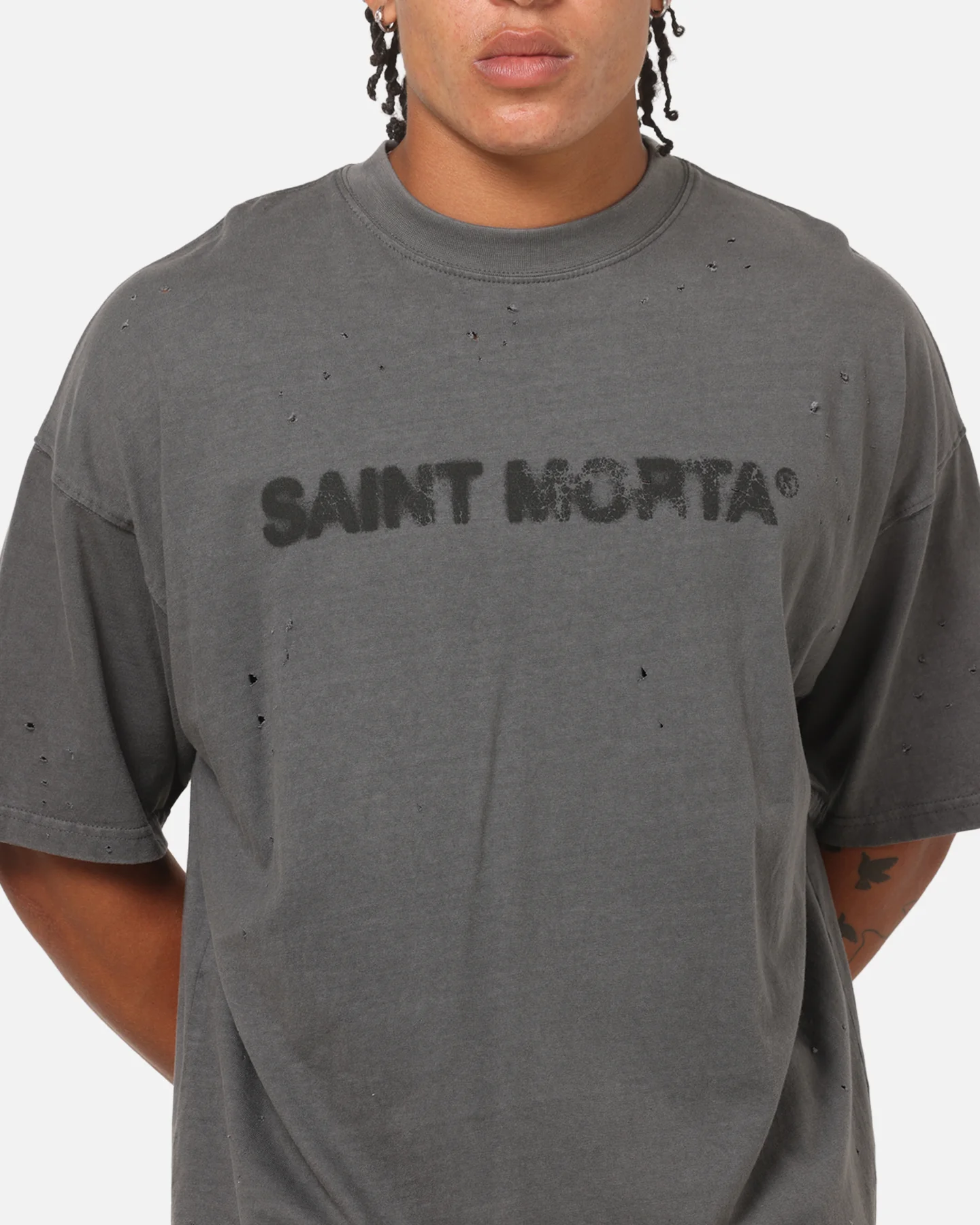 Saint Morta Apocalypse Boxy T-Shirt Washed Charcoal - Image 6