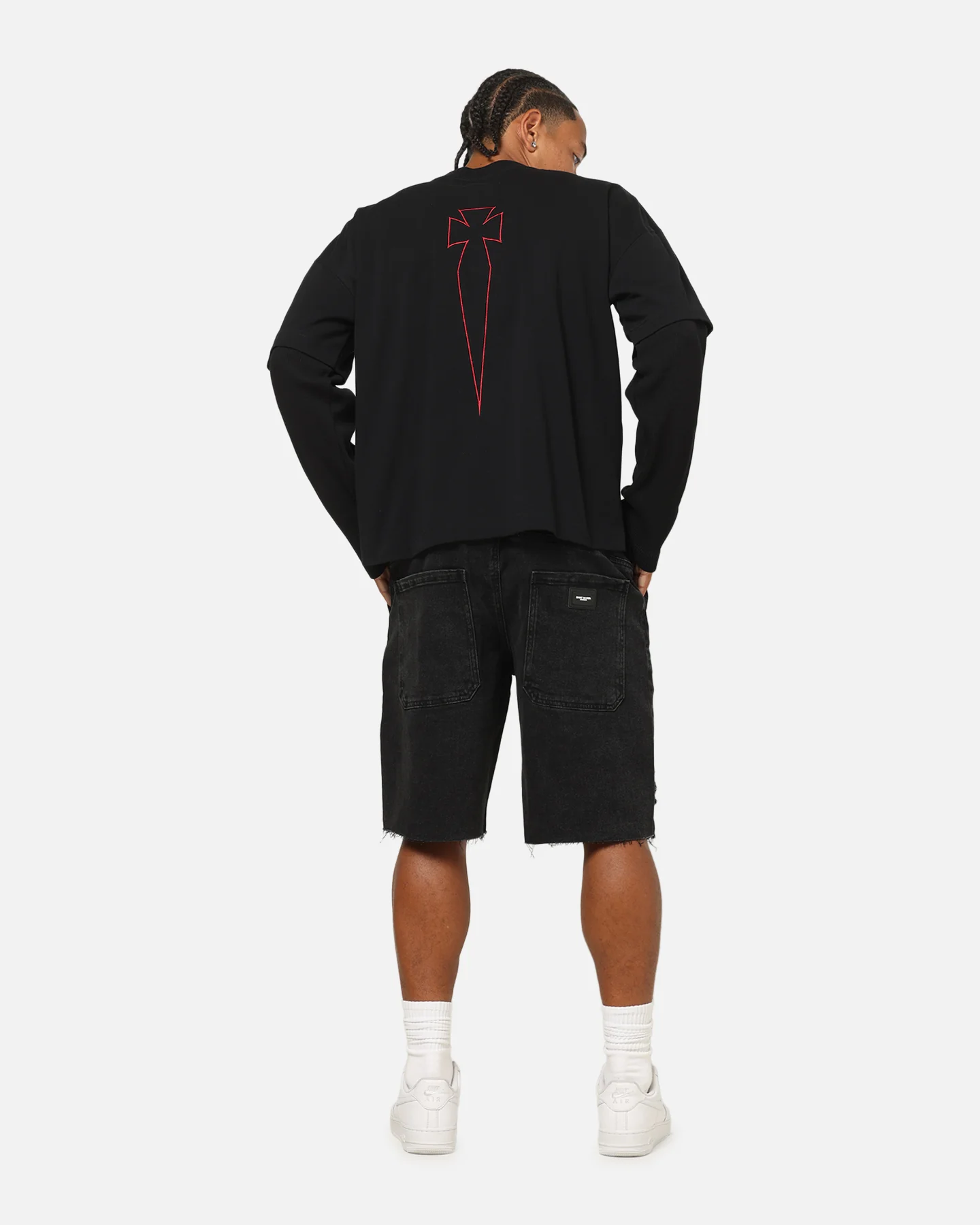 Saint Morta Athletc Season 2 Long Sleeve T-Shirt Black/Red - Image 4
