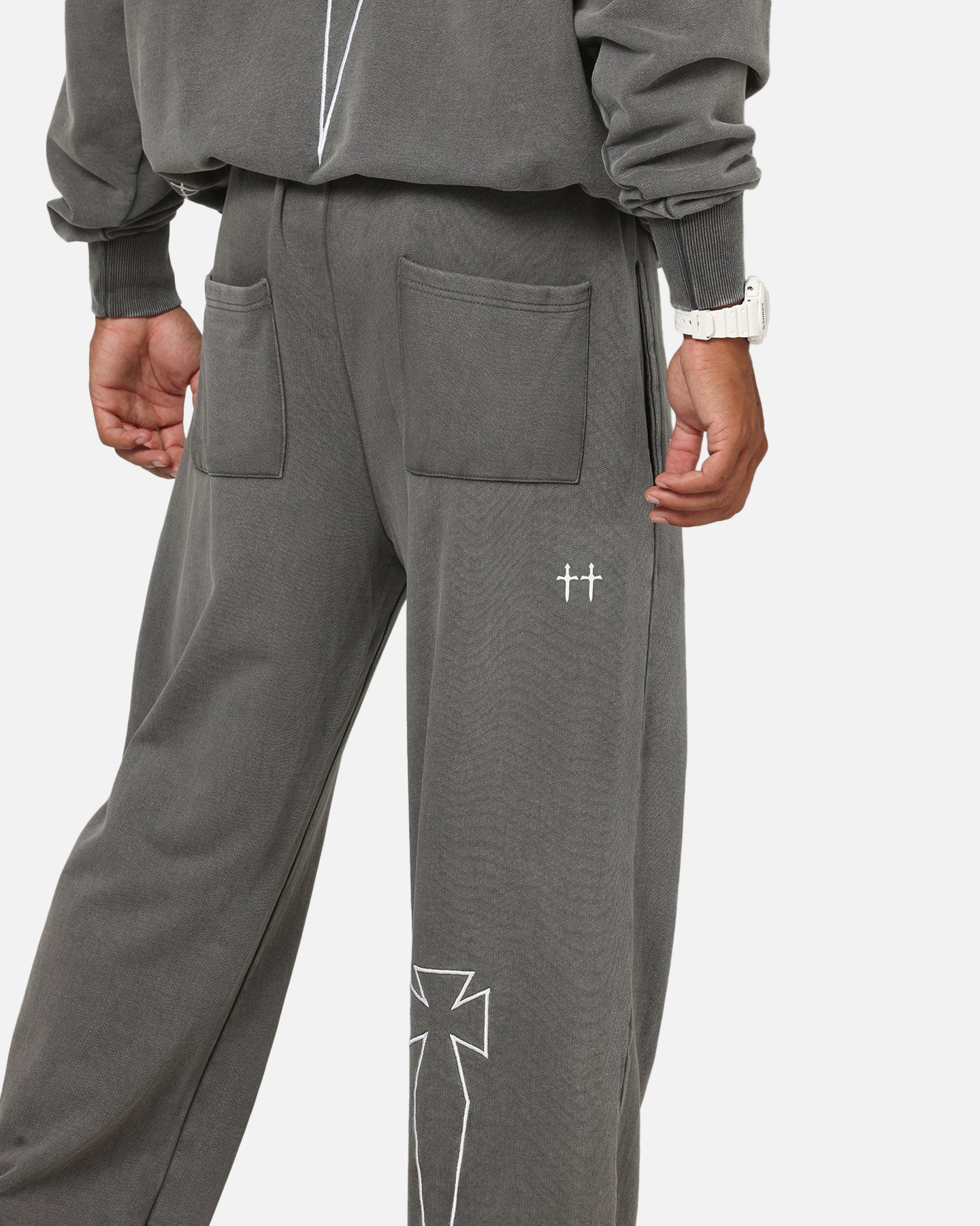 Saint Morta Athletc Sweatpants Washed Charcoal - Image 4