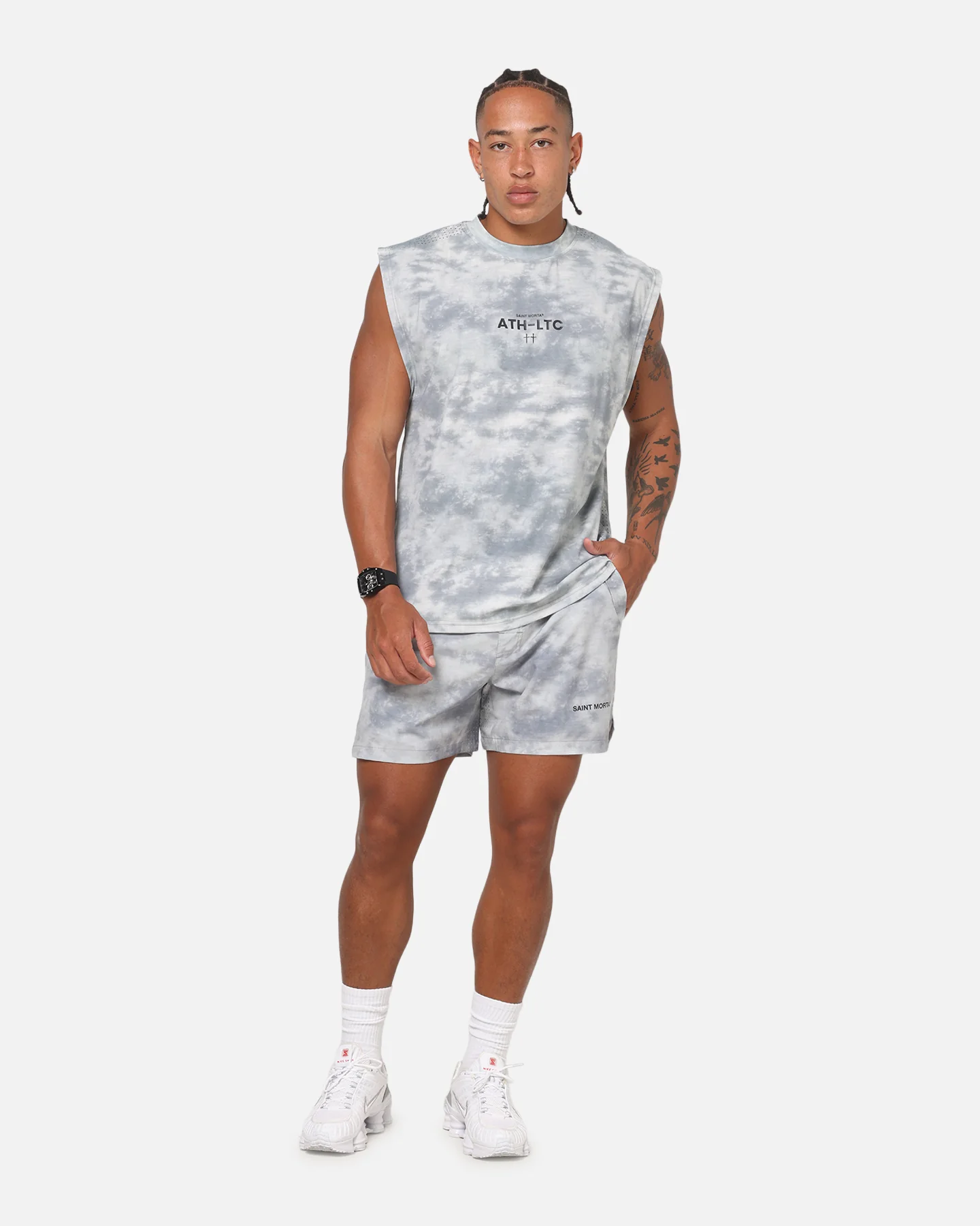Saint Morta Athltc Training Shorts Concrete - Image 2