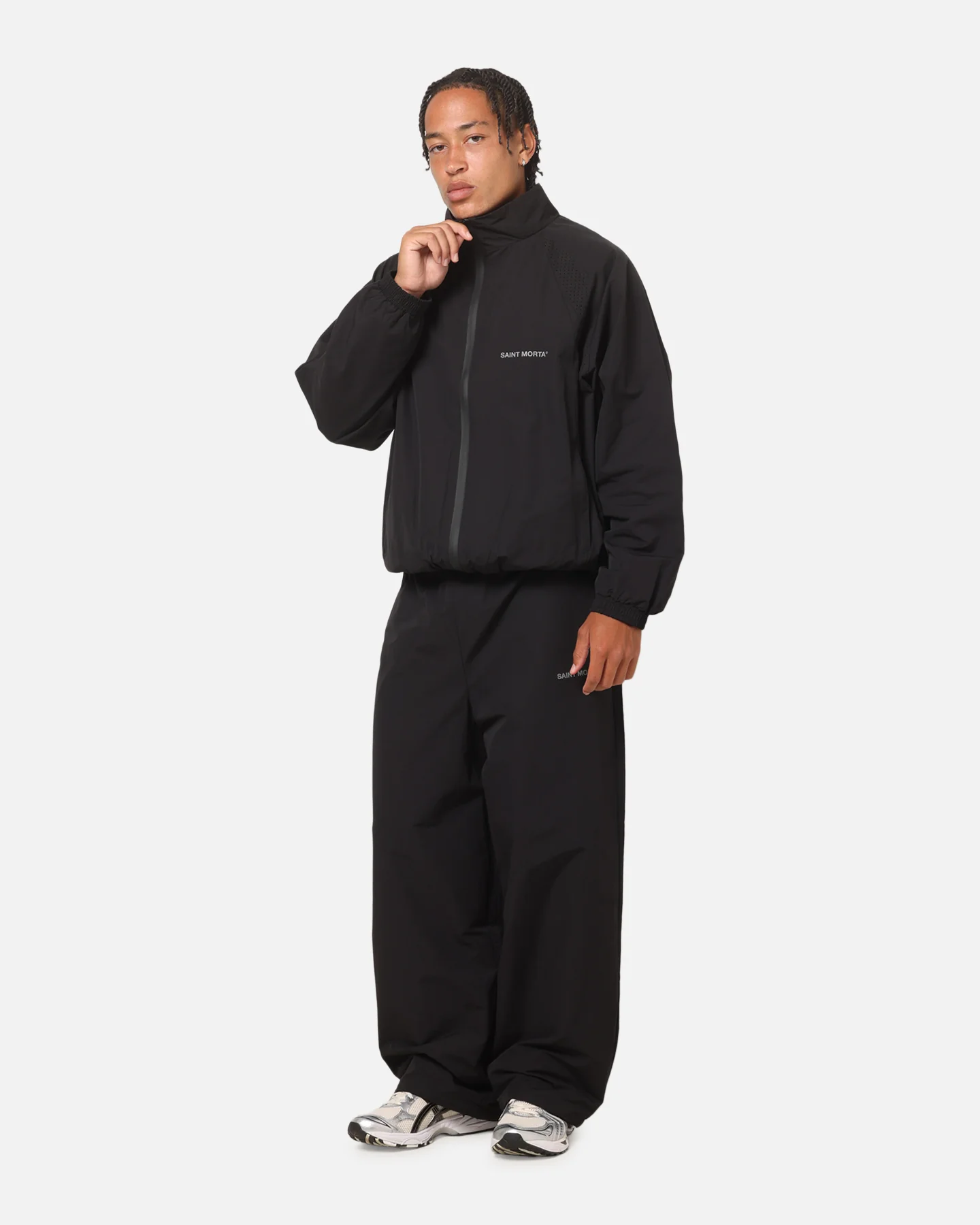 Saint Morta Athltc Windbreaker Jacket Black - Image 3