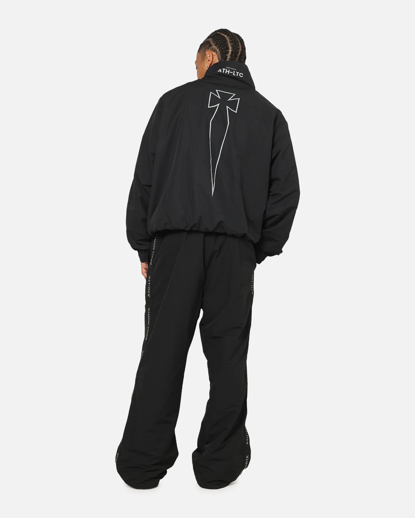 Saint Morta Athltc Zip Jacket Dark Black/White - Image 4