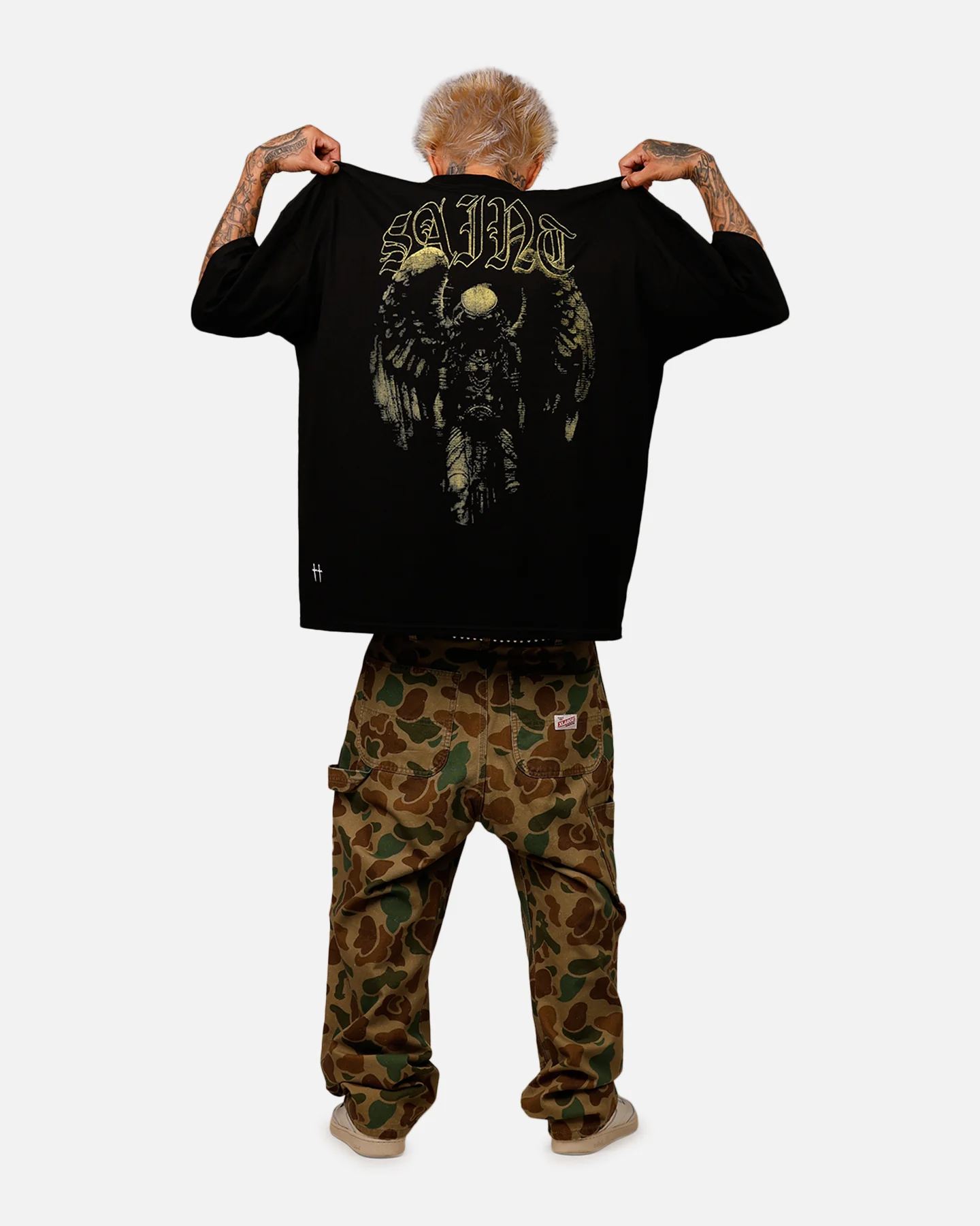 Saint Morta Baptista Mock Neck T-Shirt Black - Image 6