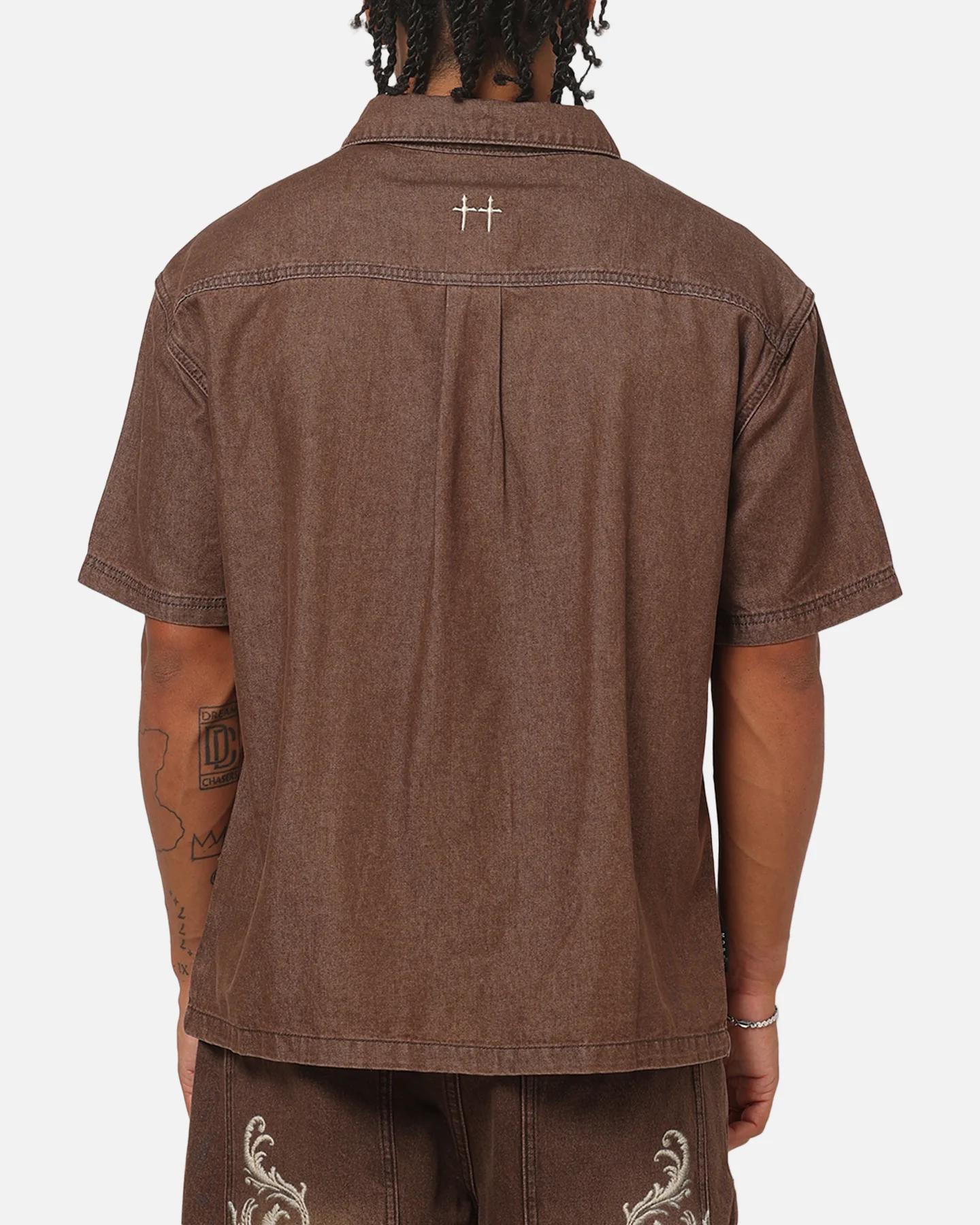 Saint Morta Baroque Button Up Shirt Dark Earth - Image 3
