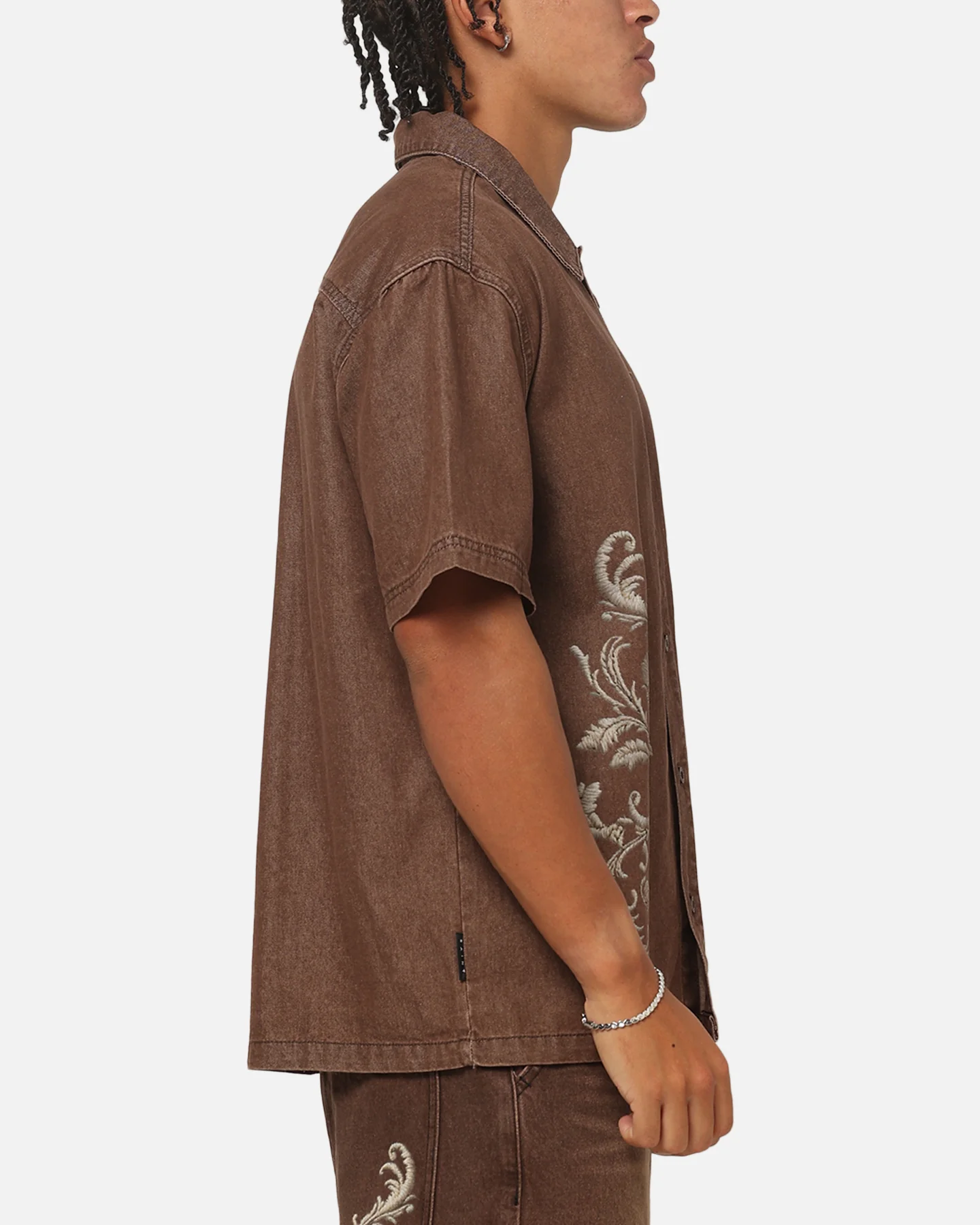 Saint Morta Baroque Button Up Shirt Dark Earth - Image 4