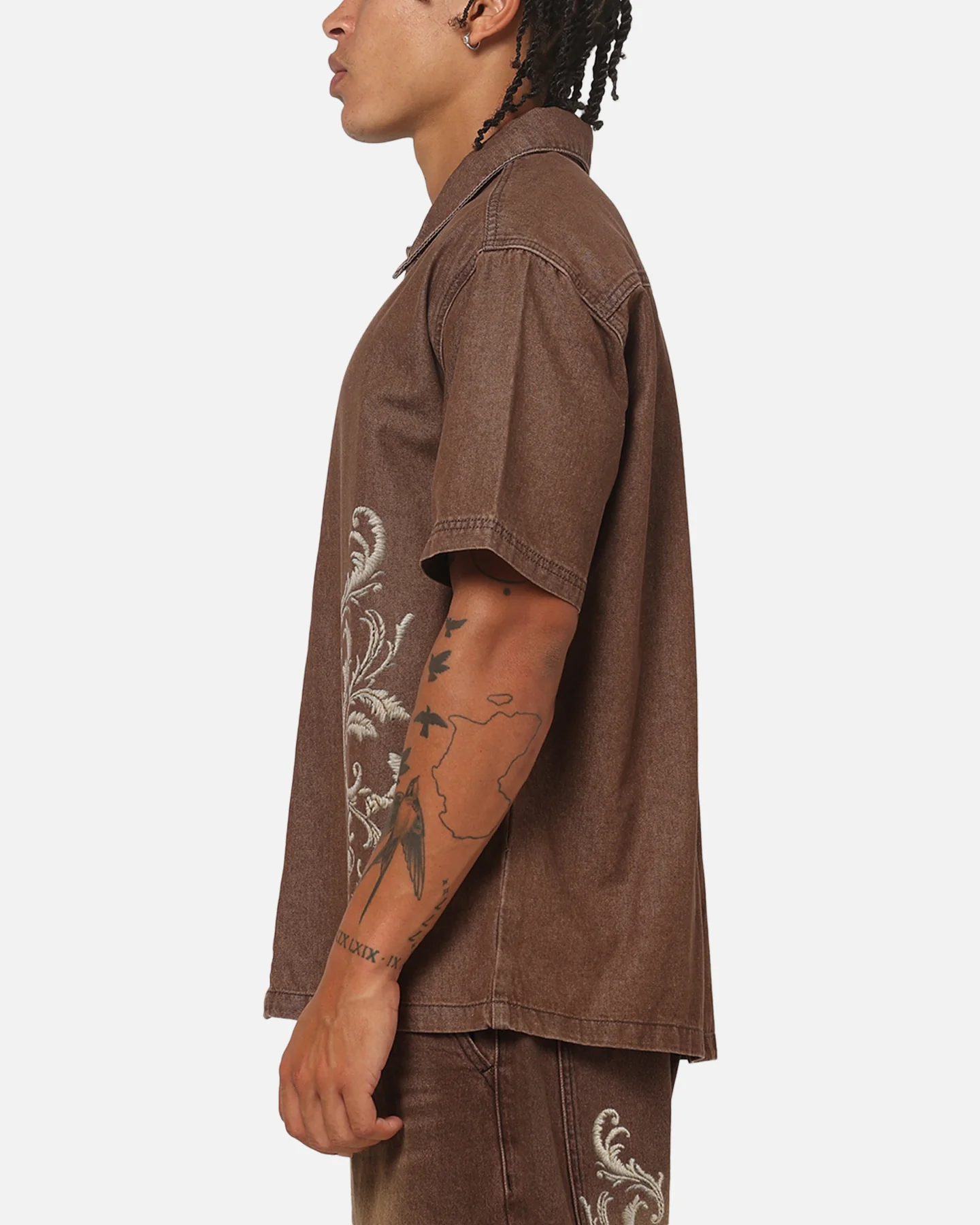 Saint Morta Baroque Button Up Shirt Dark Earth - Image 5