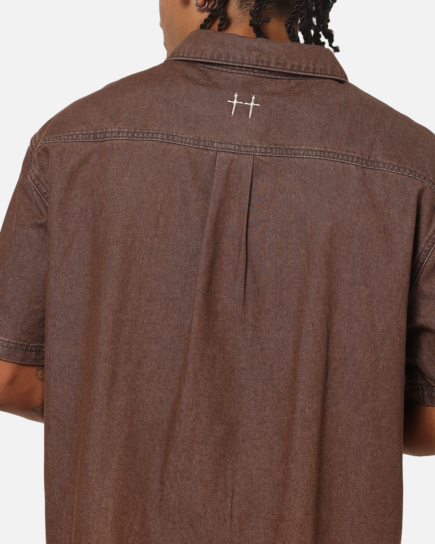 Saint Morta Baroque Button Up Shirt Dark Earth - Image 7